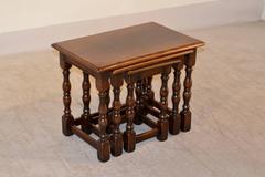 English Oak Nest of Three Tables, circa 1900
