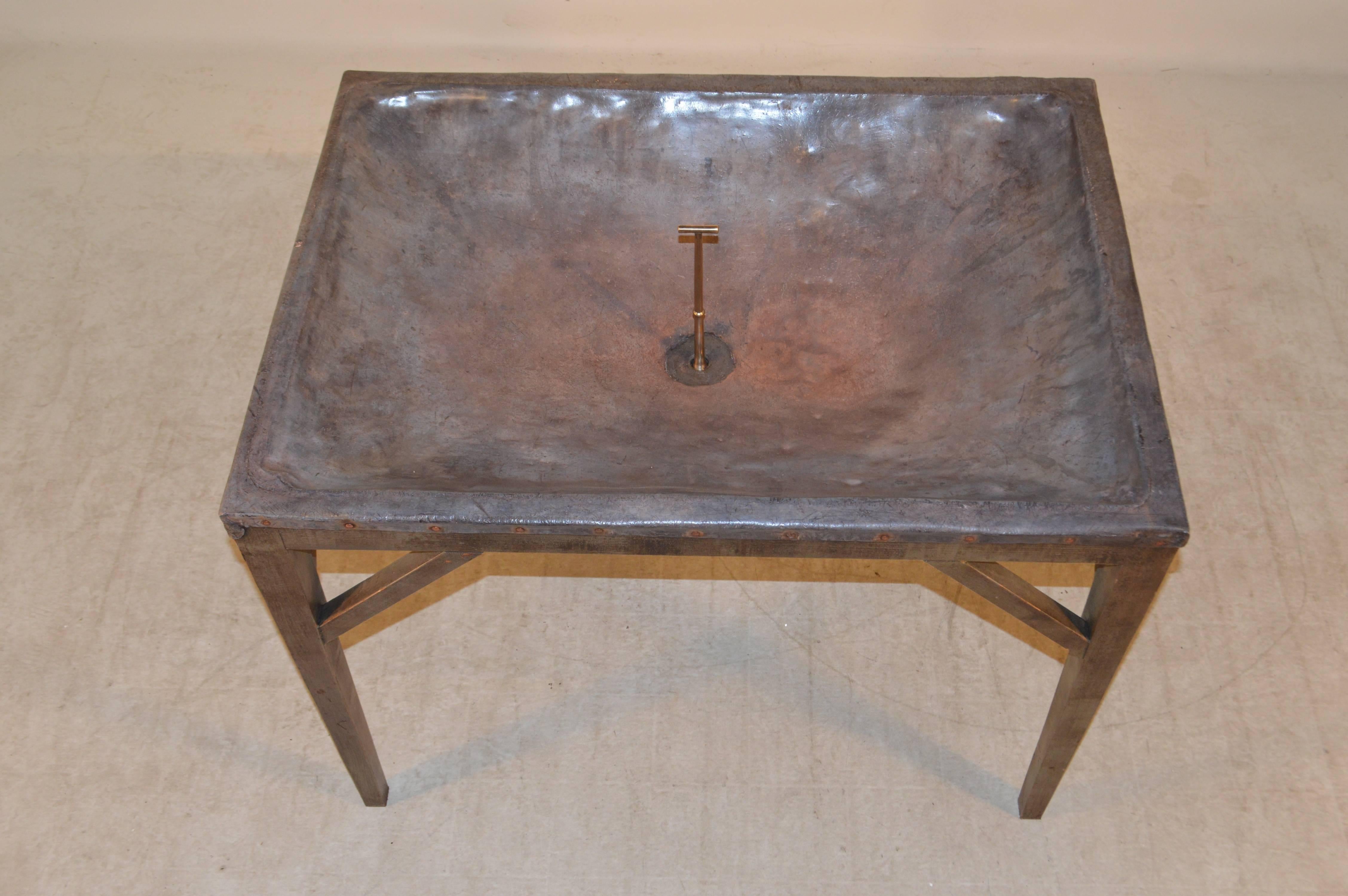 Brass 19th Century English Dairy Skimming Table For Sale