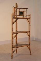 19th Century French Tortoise Bamboo Corner Shelf