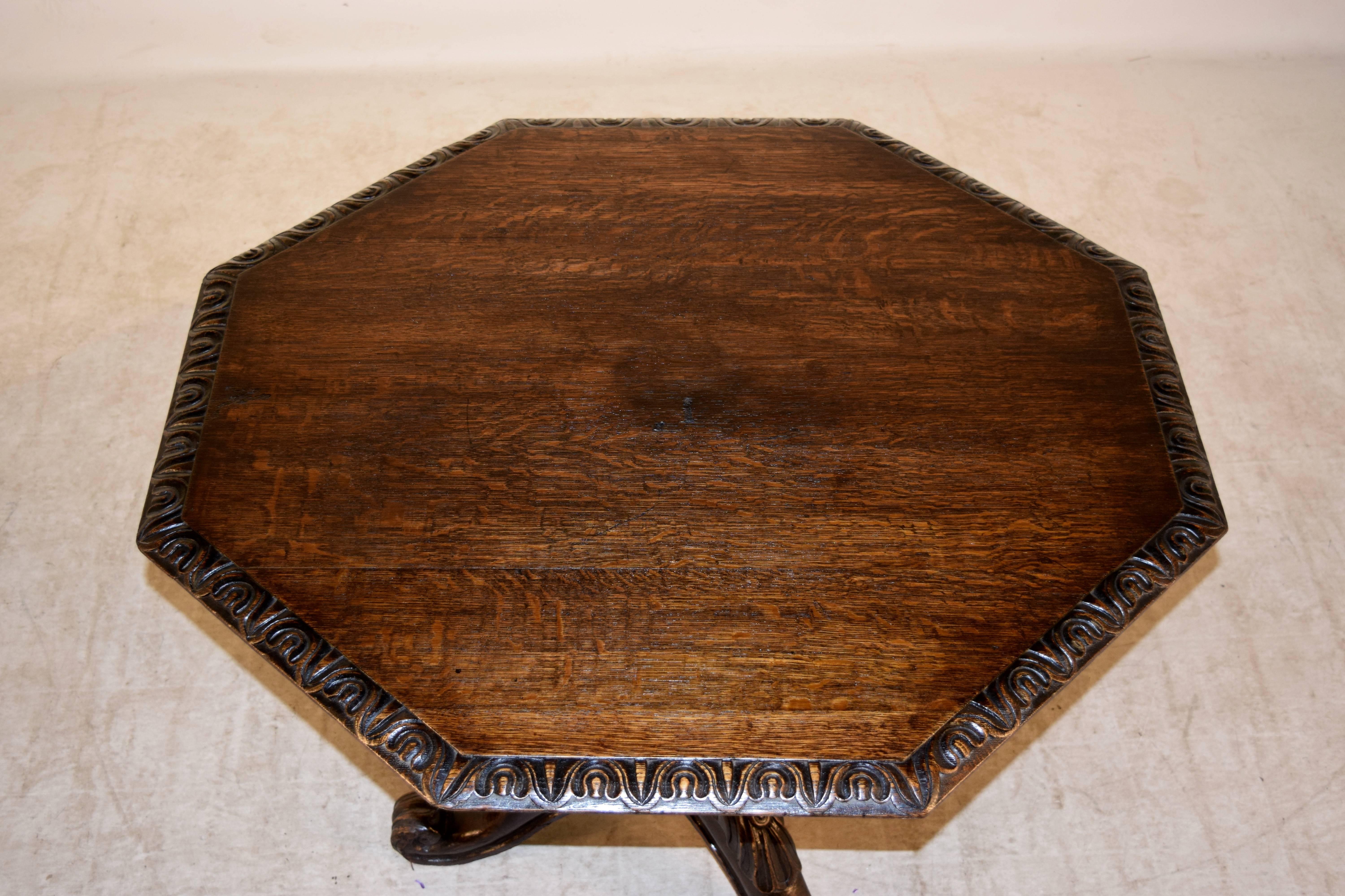 Oak 19th Century English Tilt-Top Table