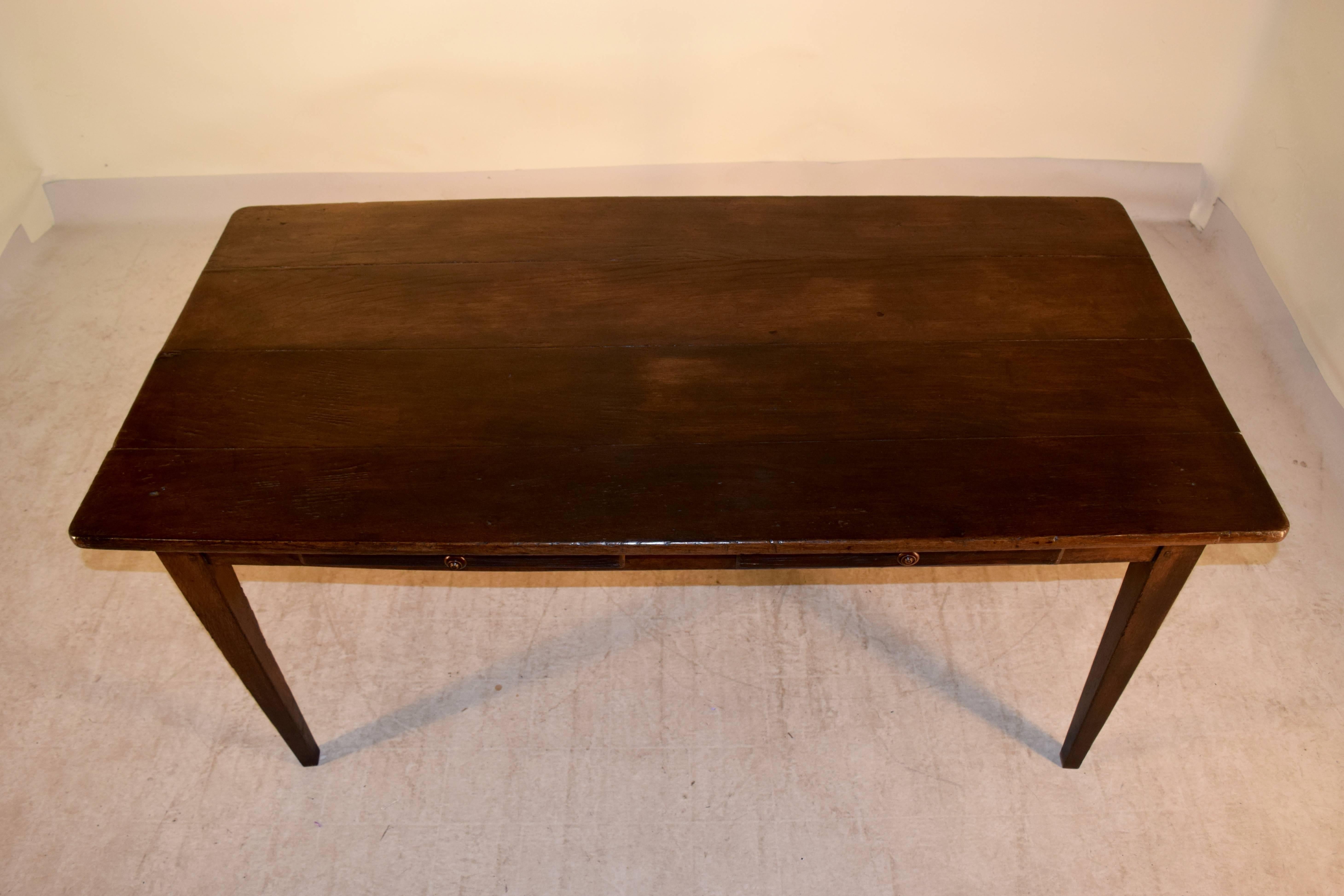 Early 19th Century French Chestnut Farm Table 2