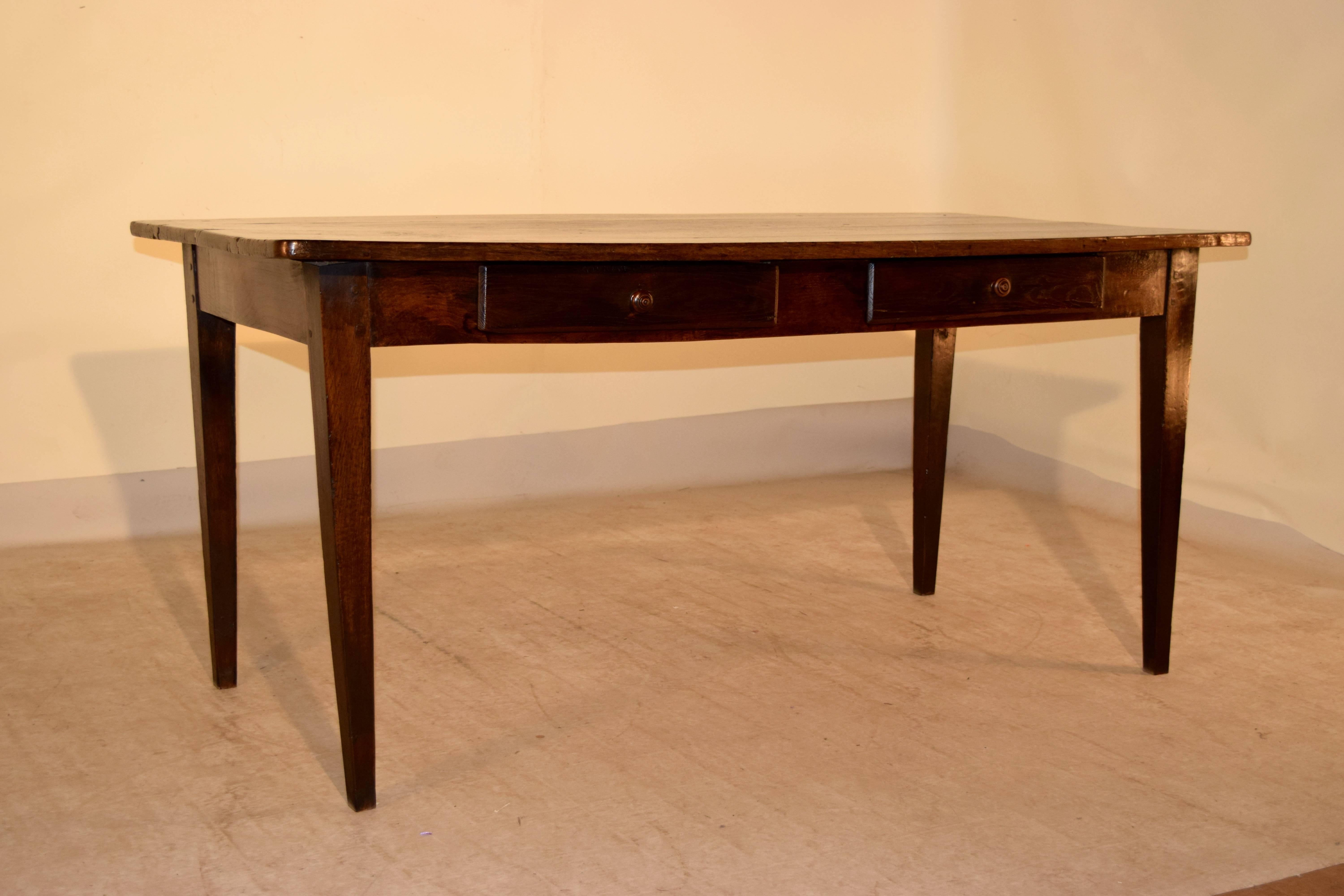 Early 19th Century French Chestnut Farm Table 1