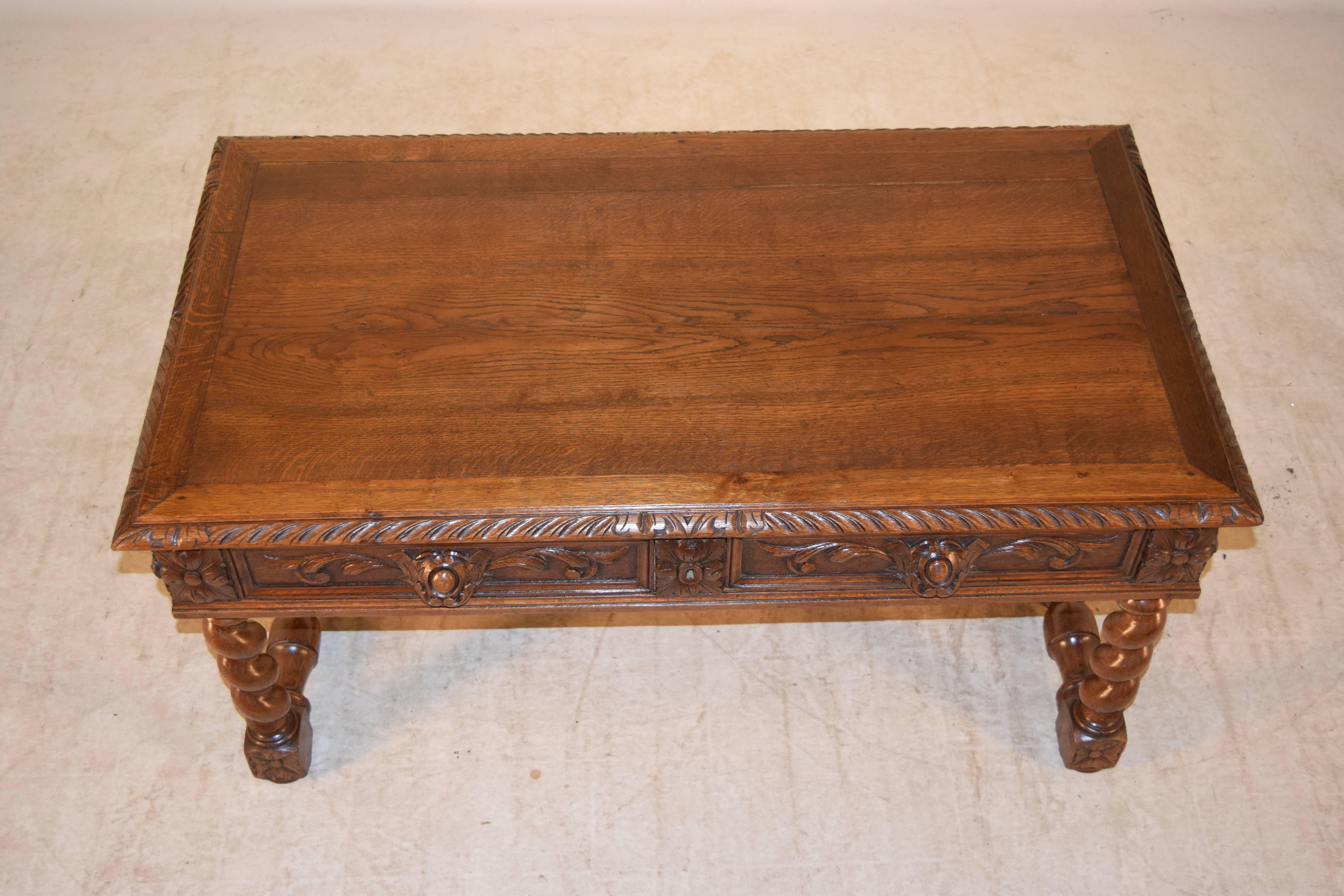 19th Century French Oak Coffee Table 1