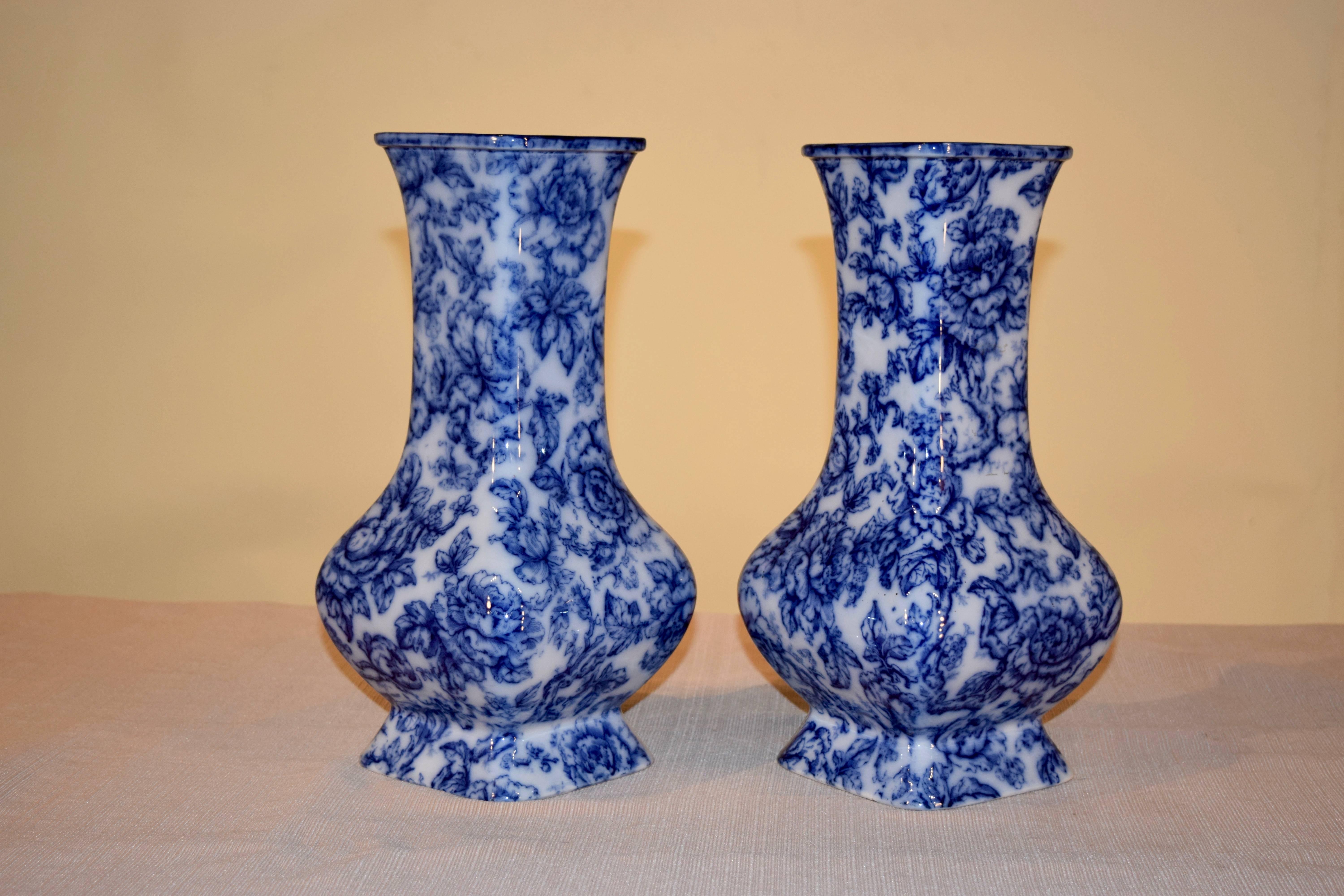19th century pair of Staffordshire vases in the 