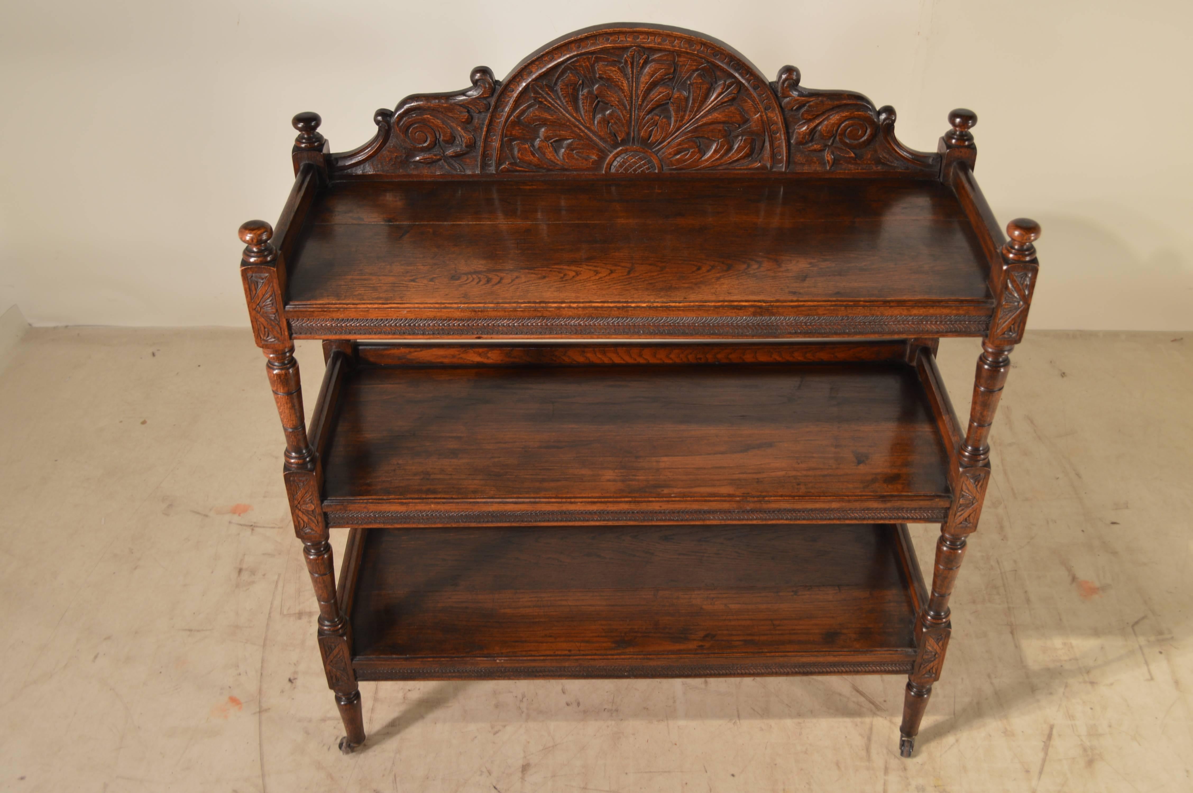 Carved 19th Century French Oak Dumbwaiter