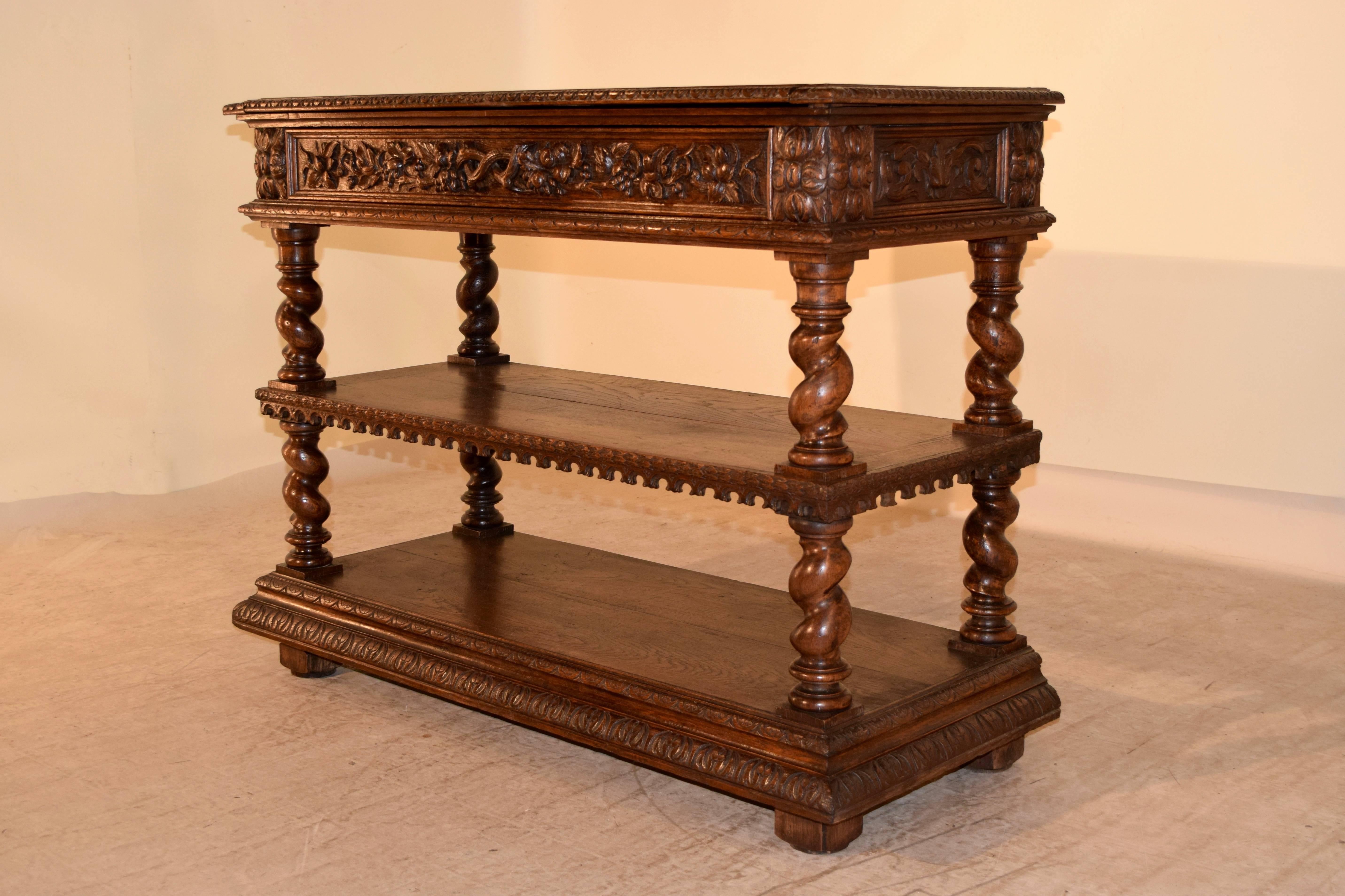 Napoleon III 19th Century French Dessert Buffet with Carved Decoration