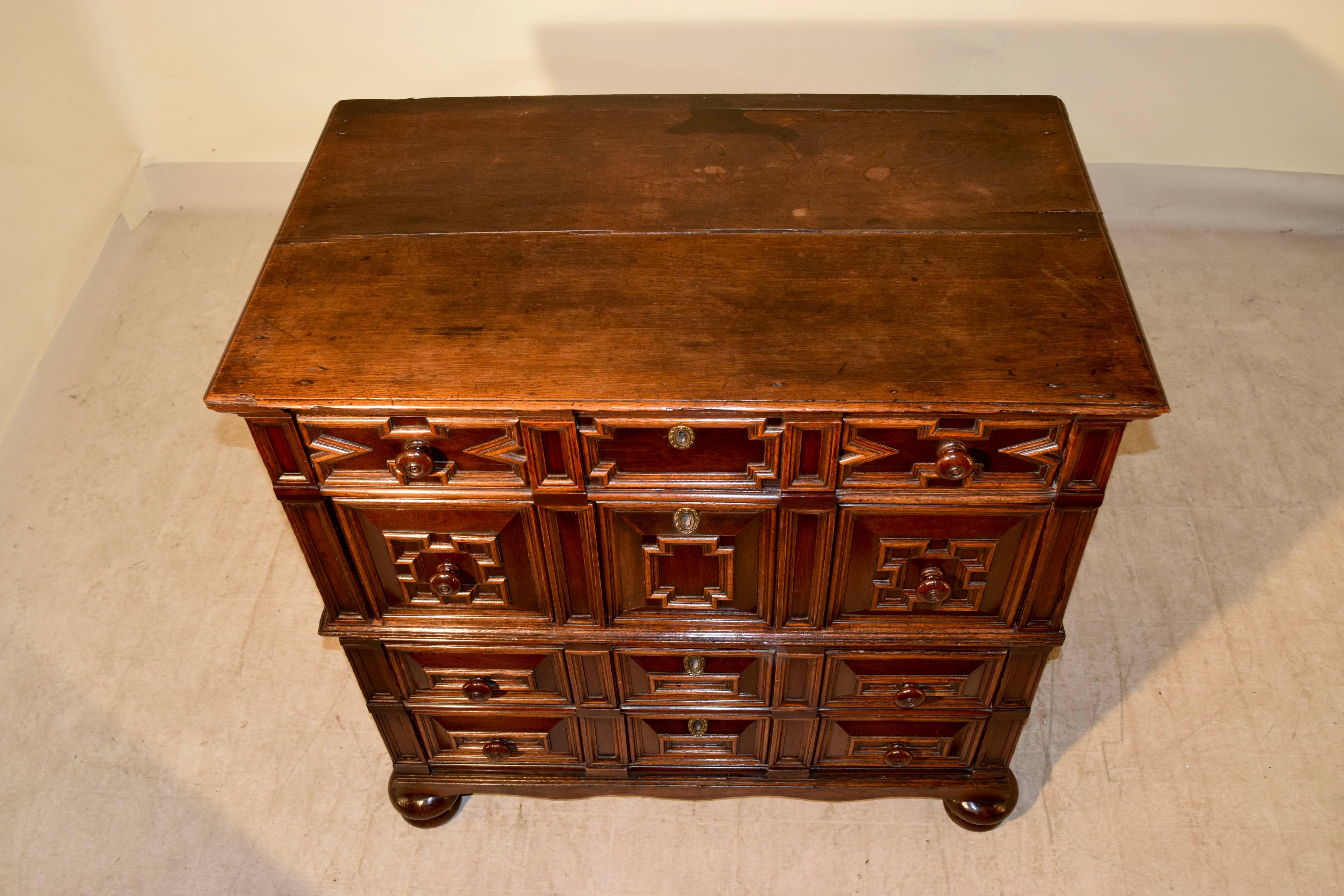 Charles II 17th Century Geometric Chest of Drawers For Sale