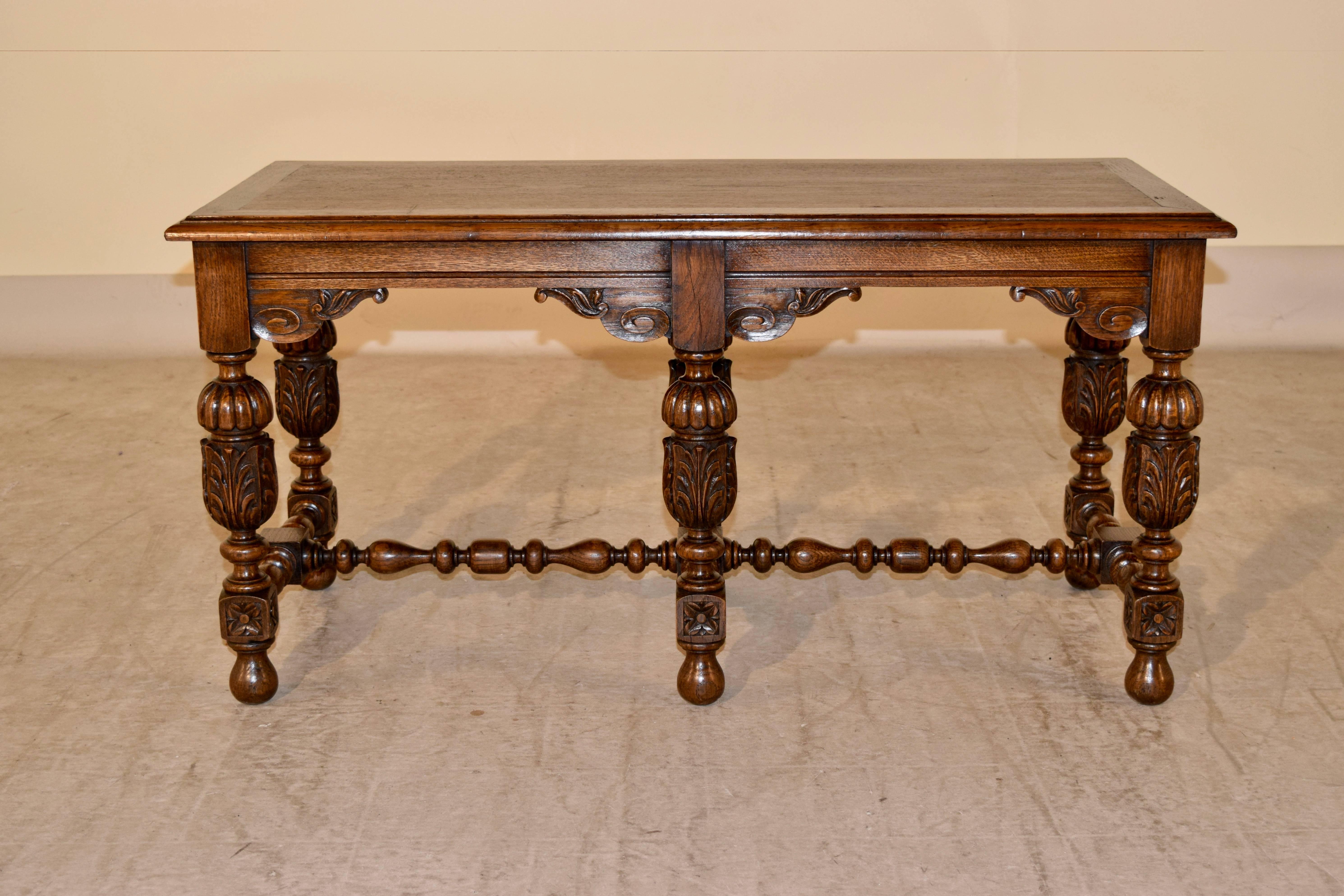 Late 19th Century English Oak Bench In Excellent Condition In High Point, NC