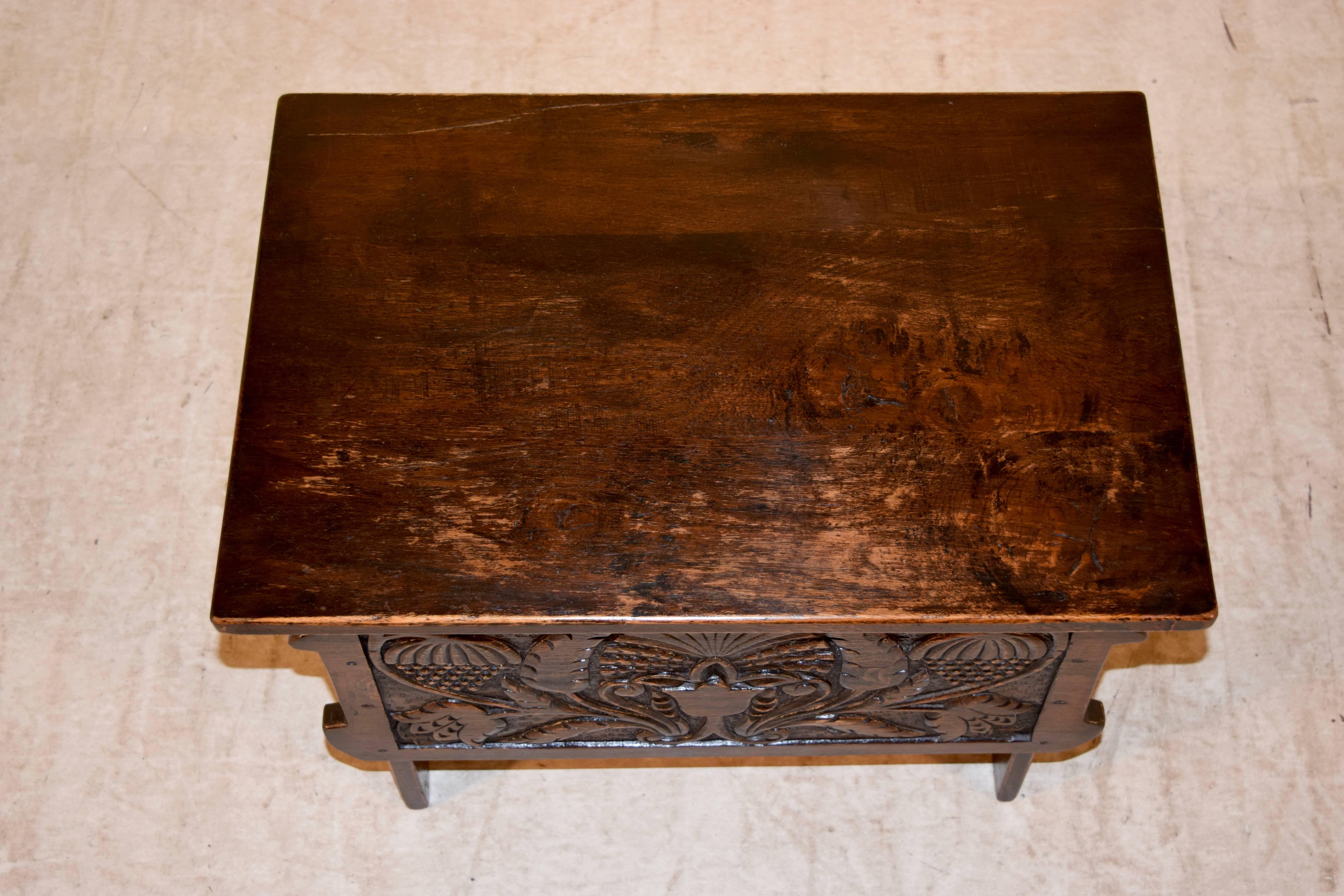 Carved 19th Century Lift Top Stool