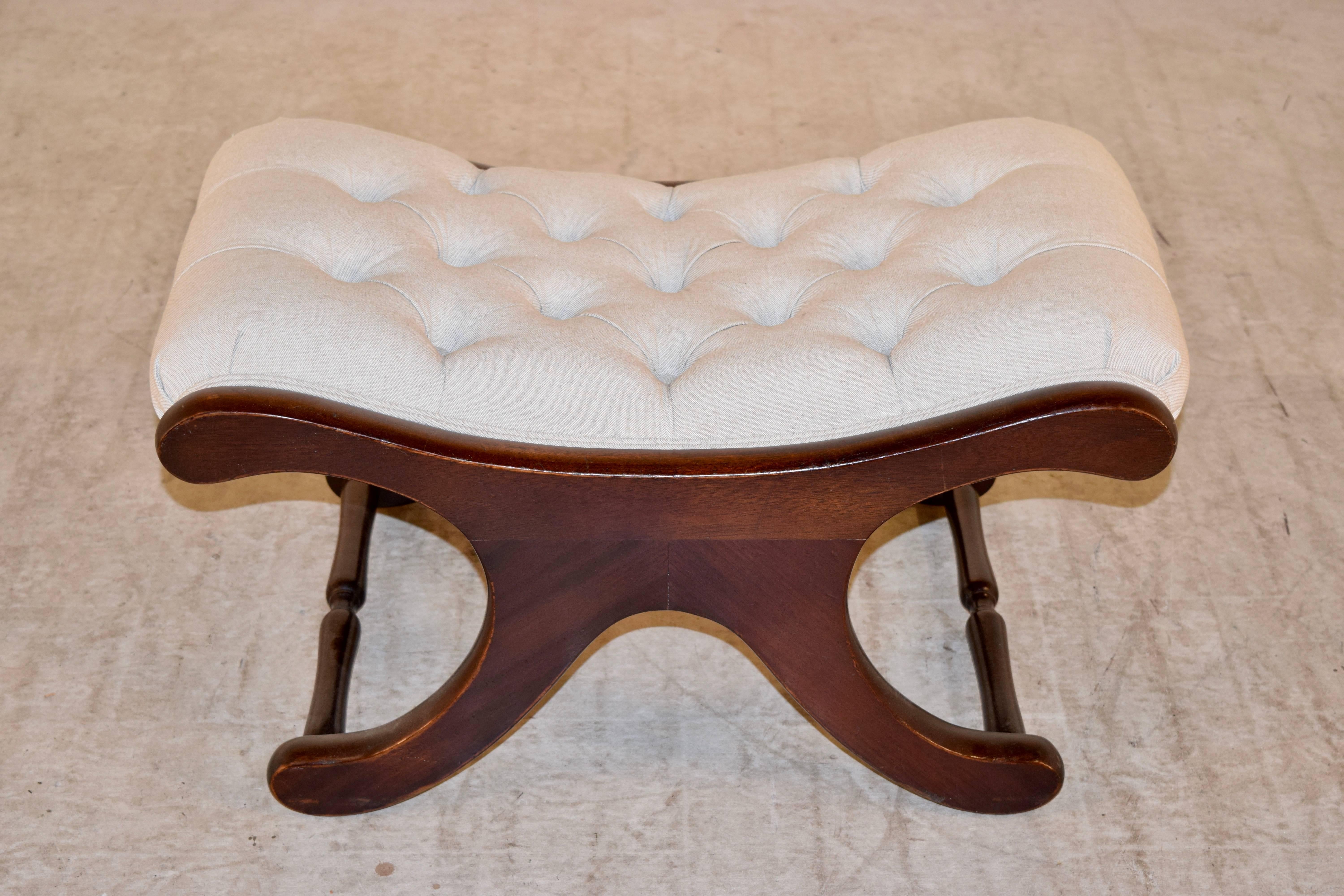 19th Century English Chesterfield Stool In Excellent Condition In High Point, NC