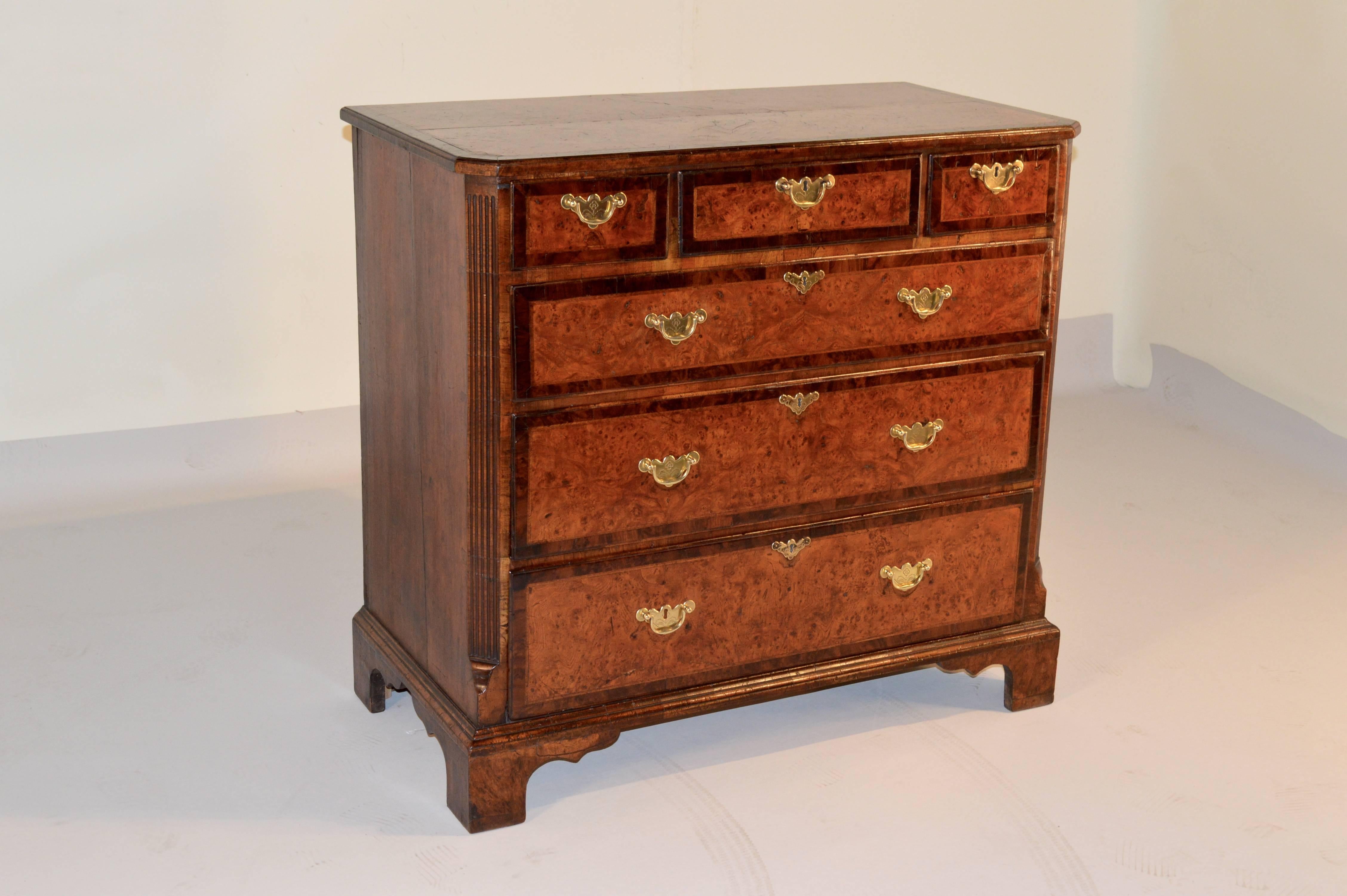 18th Century English Burr Elm Chest of Drawers 3