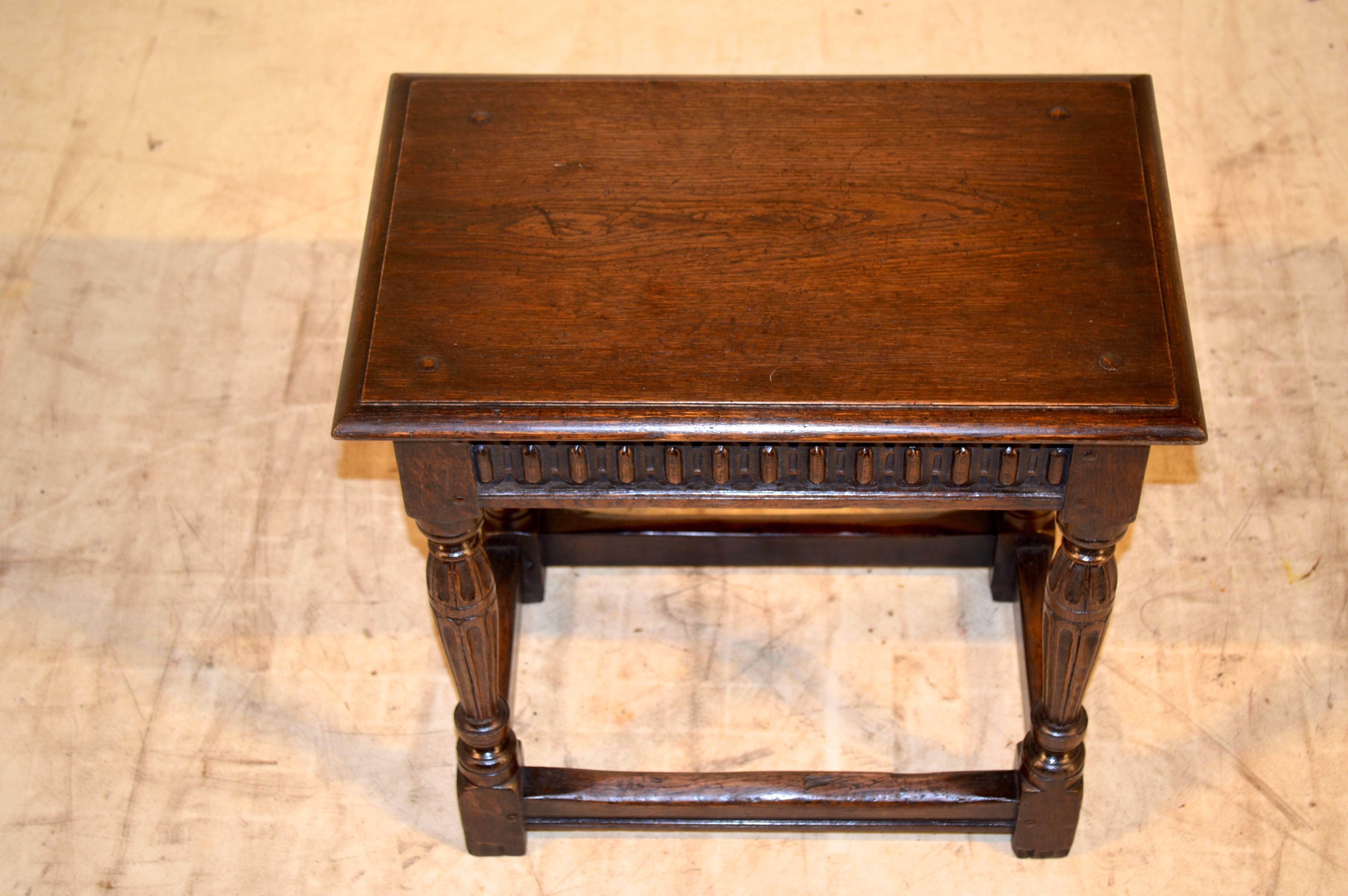 Victorian 19th Century Carved English Joint Stool