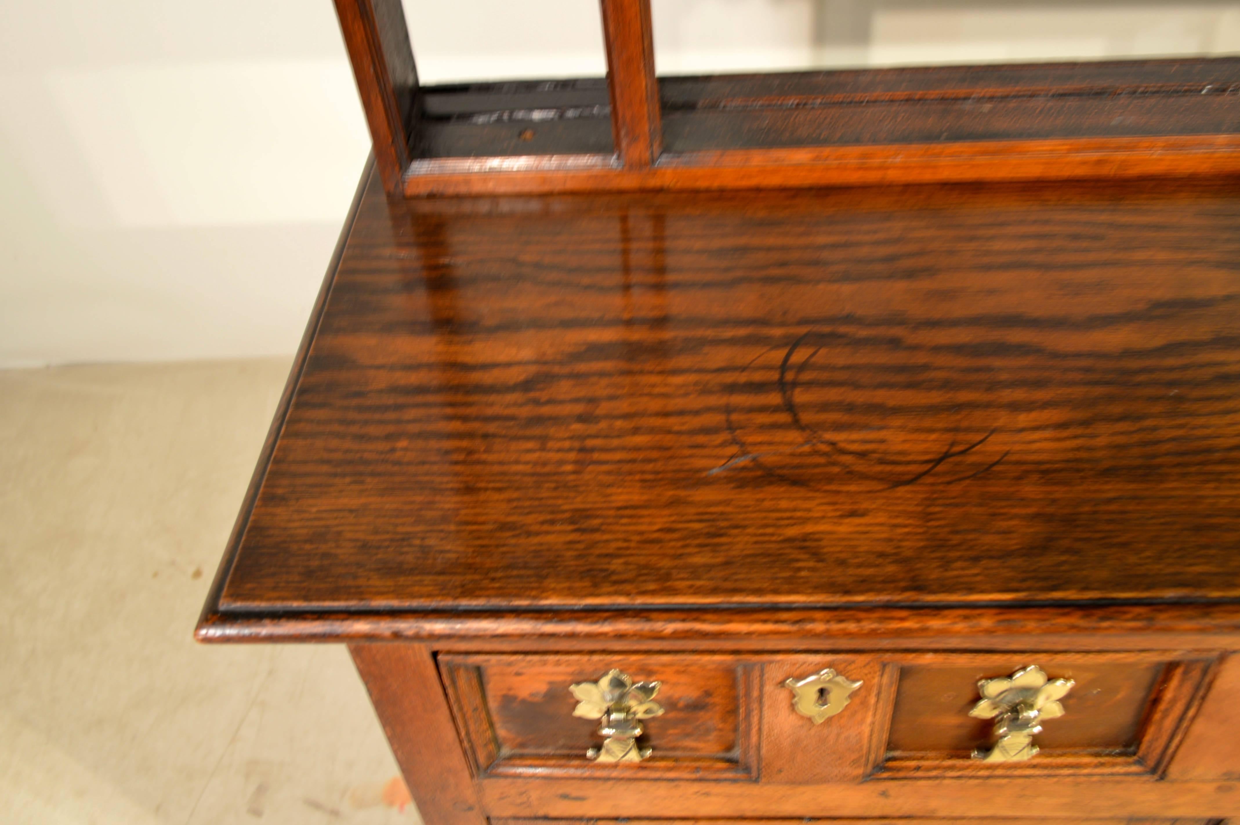 Brass 18th Century Oak Pewter Cupboard