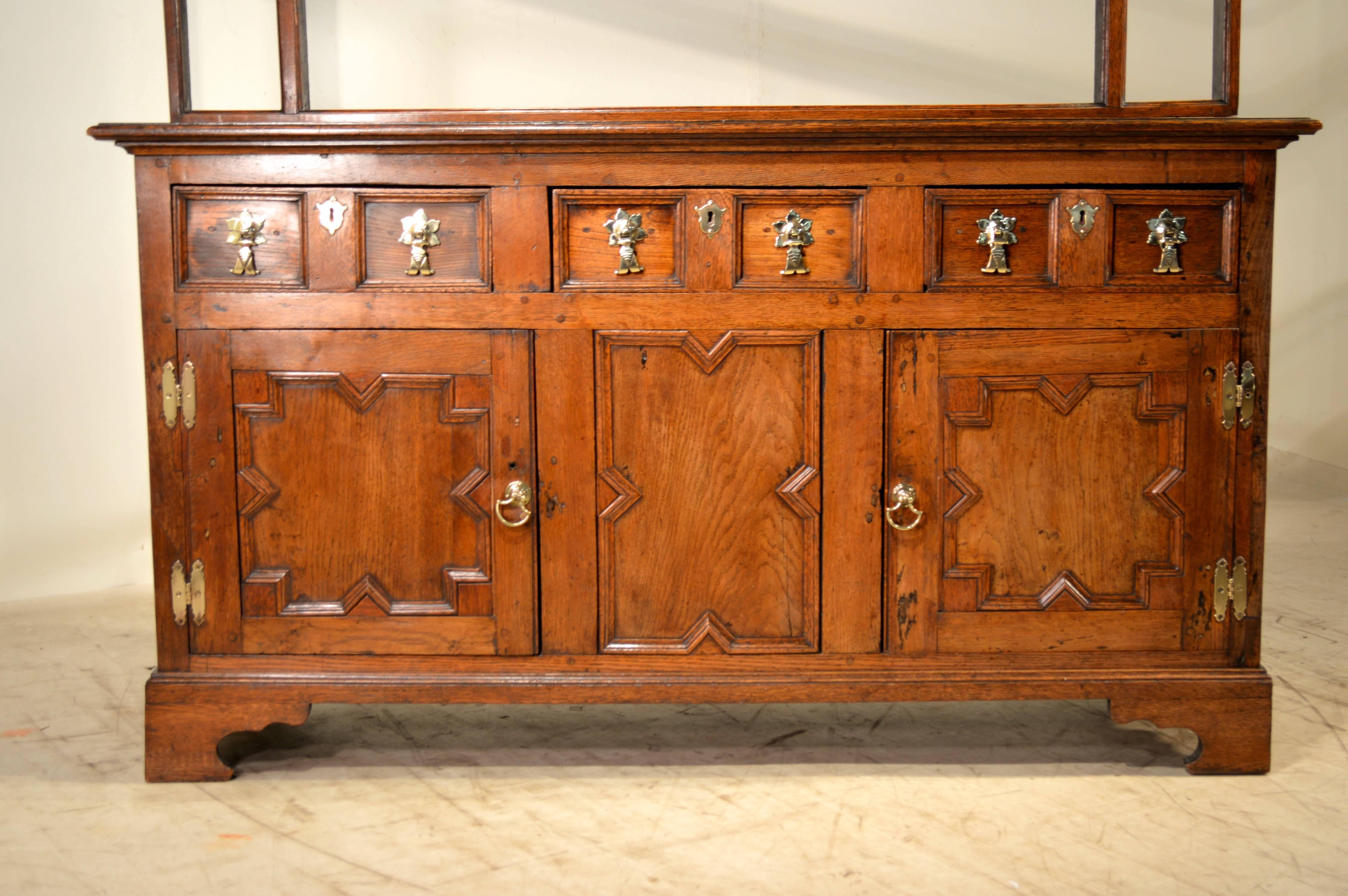 18th Century Oak Pewter Cupboard In Good Condition In High Point, NC