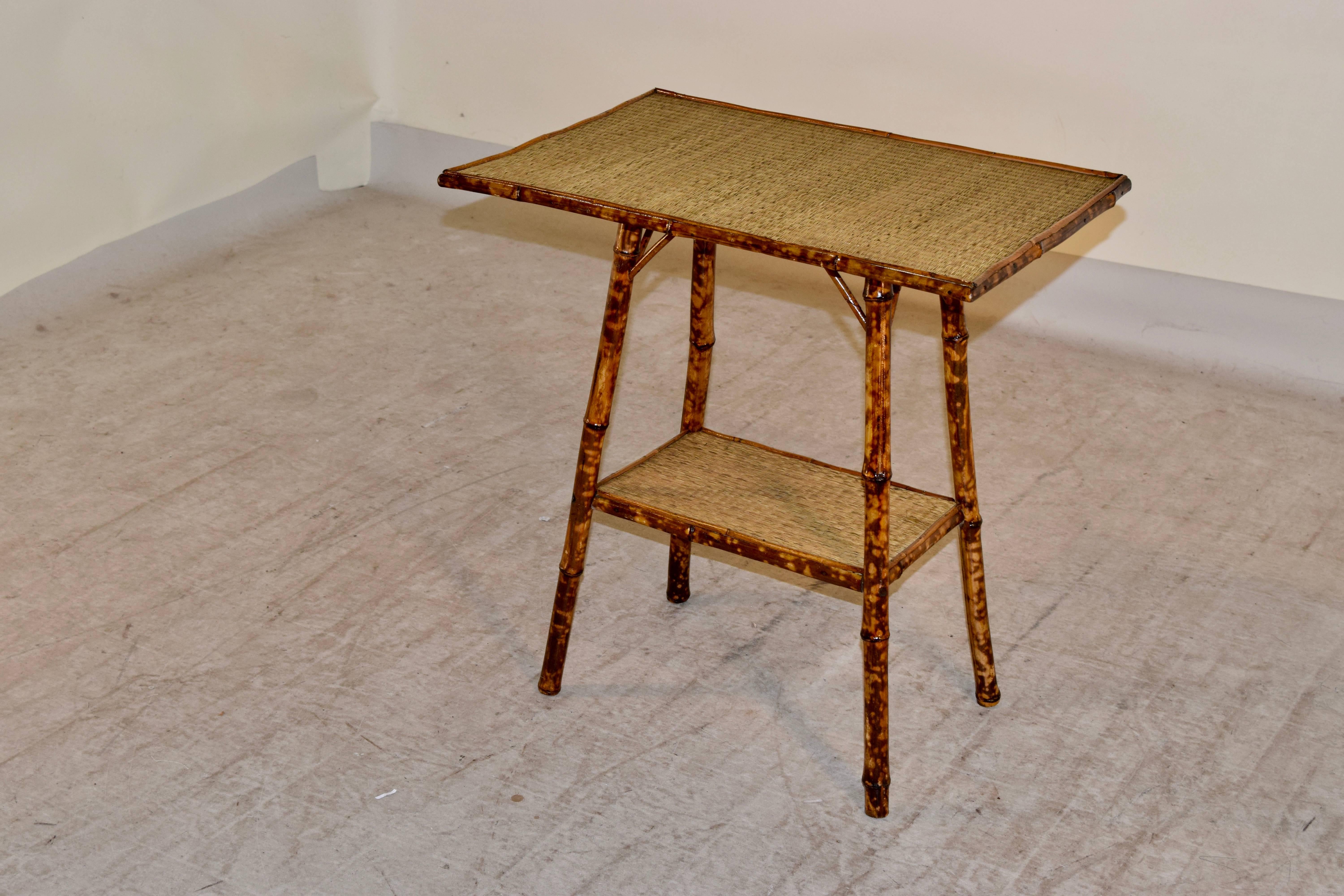 French 19th Century Tortoise Bamboo Side Table