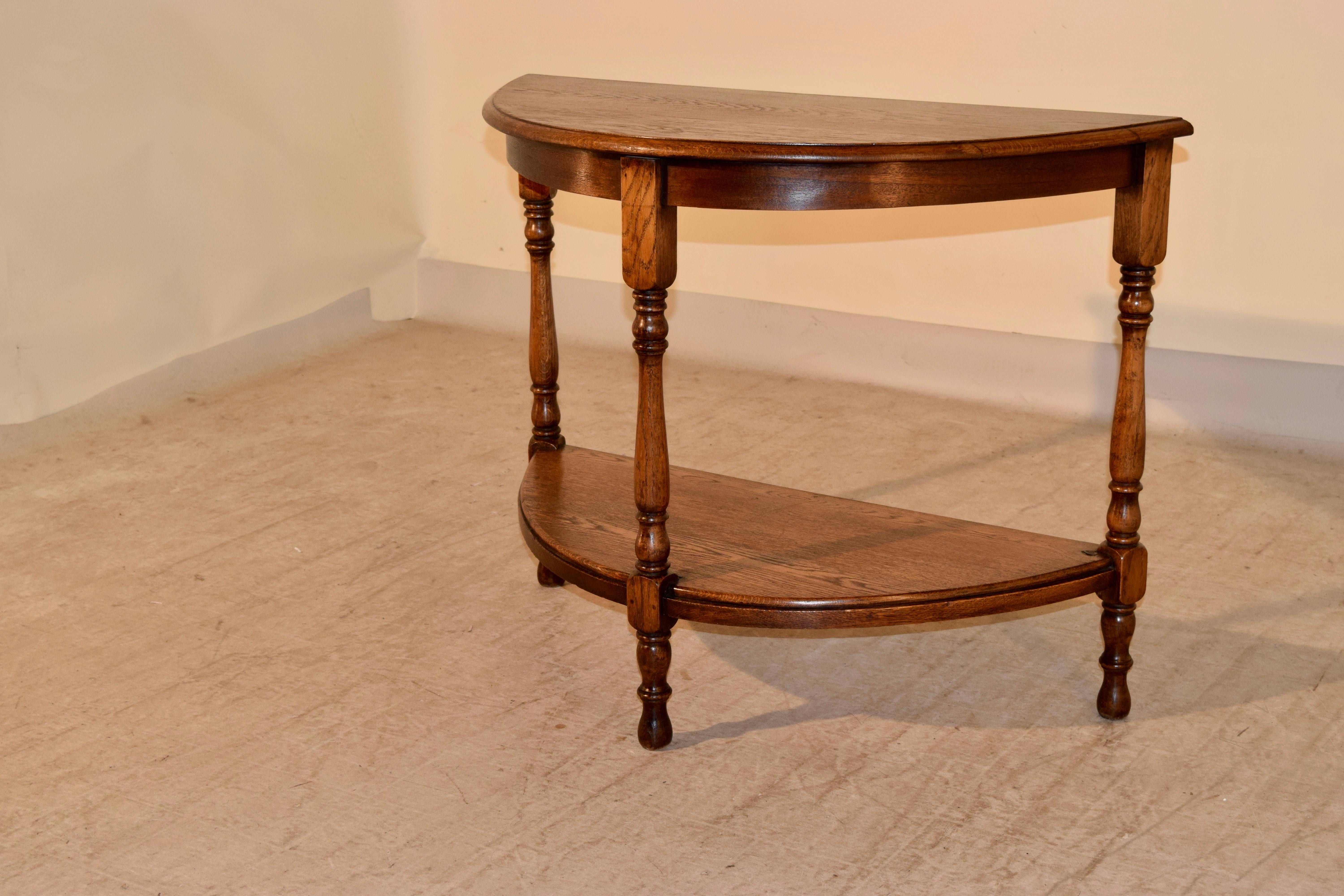 19th Century English Demi-Lune Table In Excellent Condition In High Point, NC