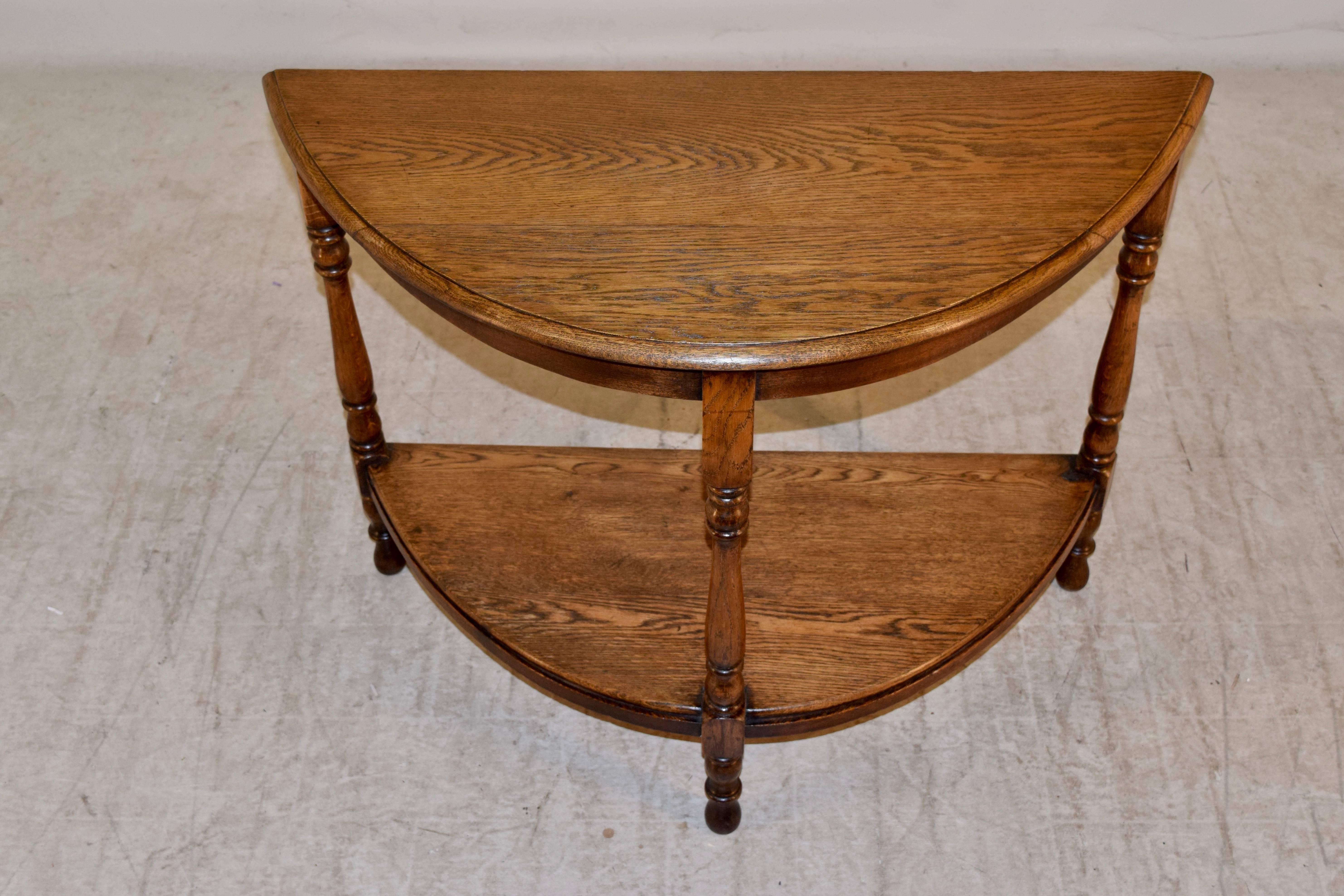 Oak 19th Century English Demi-Lune Table