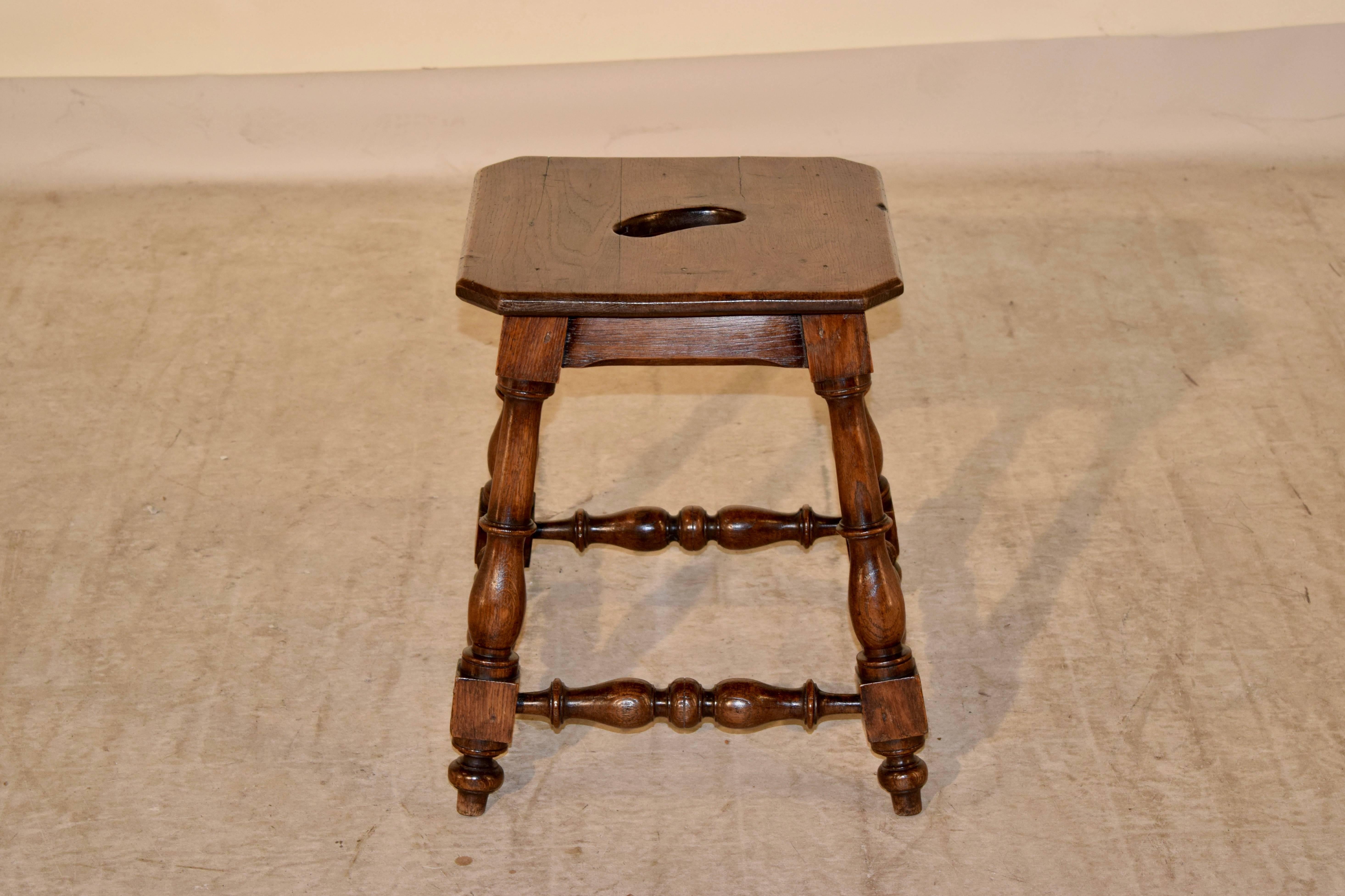 Country 19th Century French Oak Stool