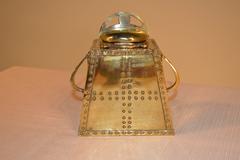 19th Century Brass Inkwell with Equestrian Design