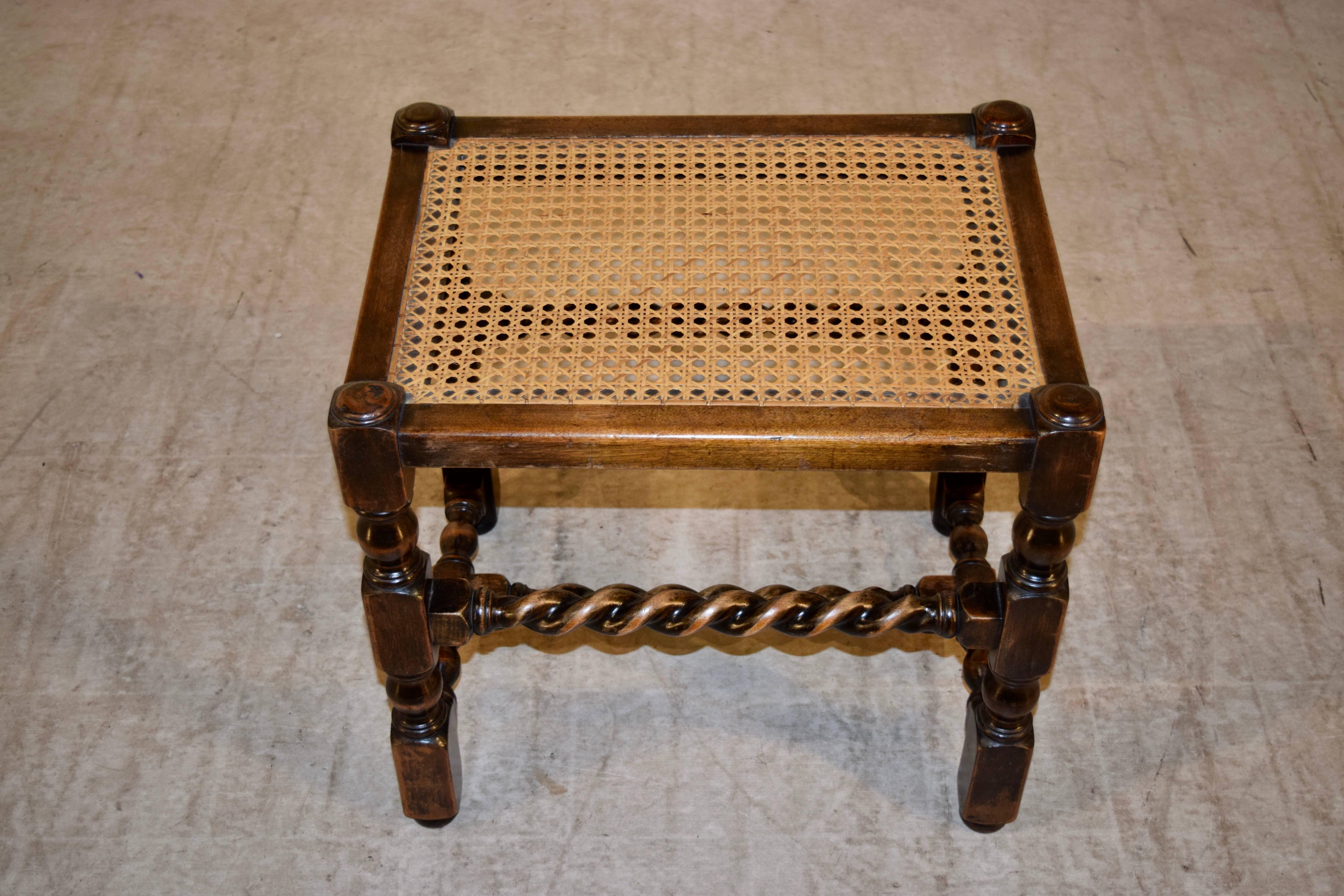Late Victorian 19th Century English Cane Top Stool