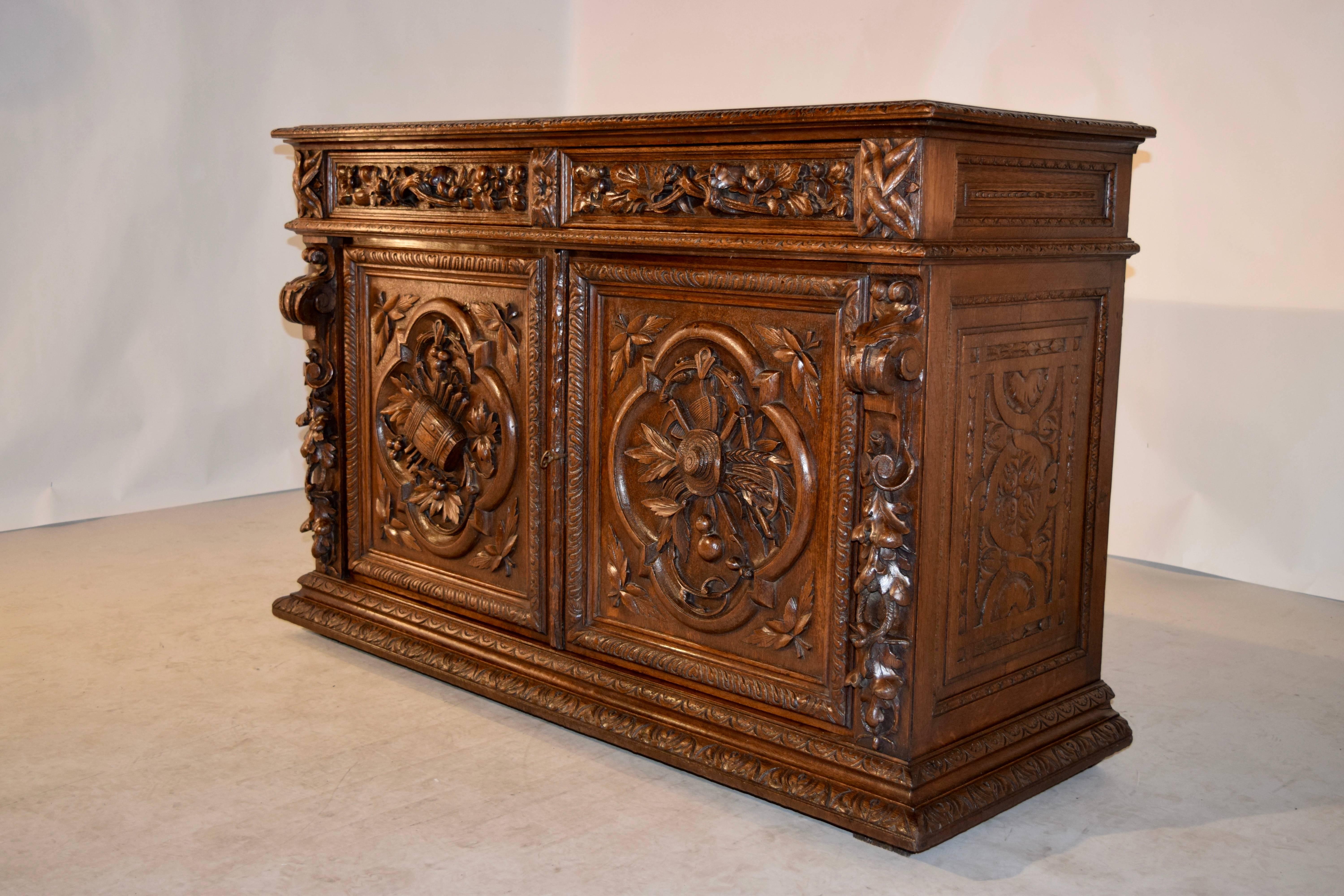Napoleon III 19th Century Carved French Buffet