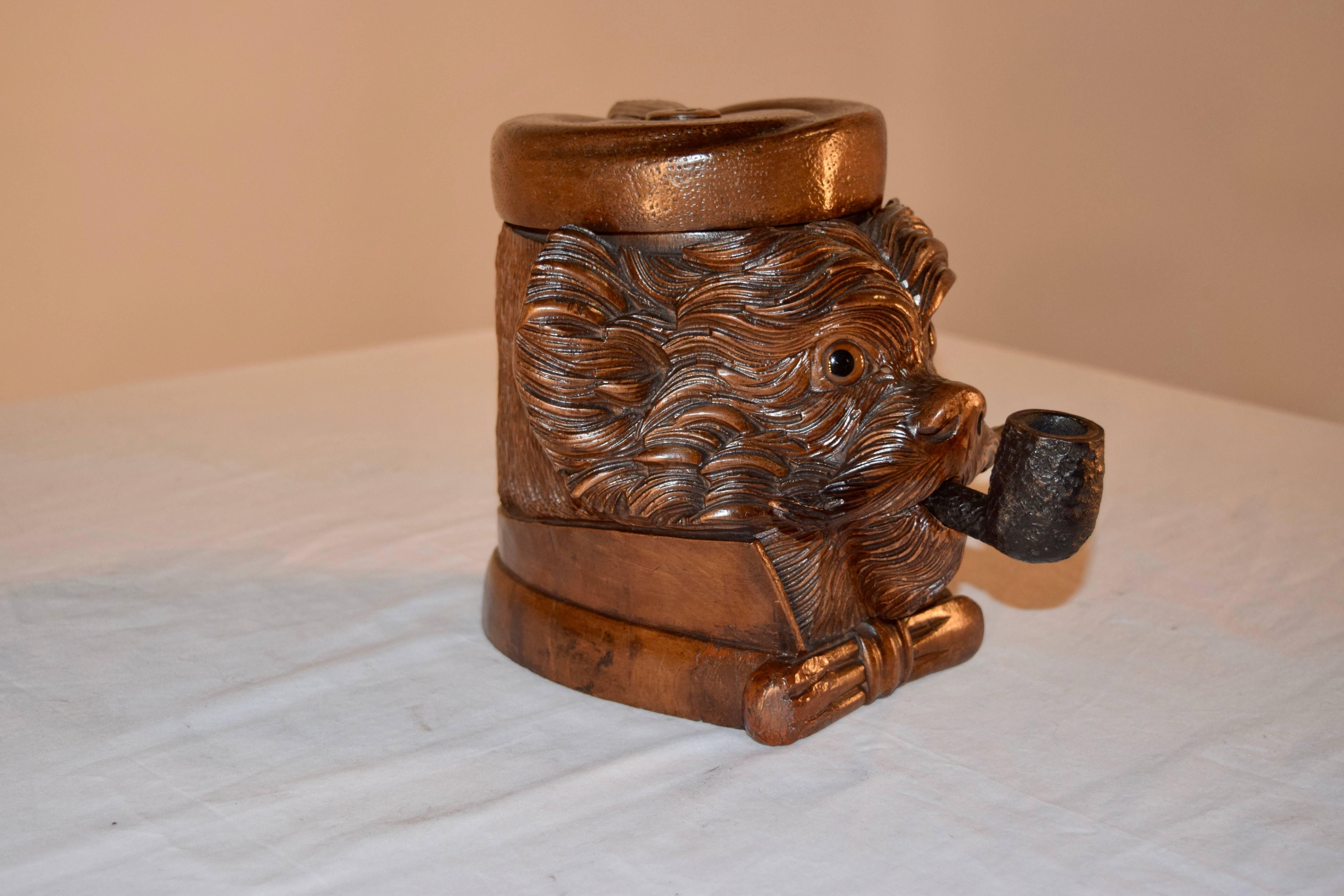 Swiss 19th Century Black Forest Carved Humidor For Sale