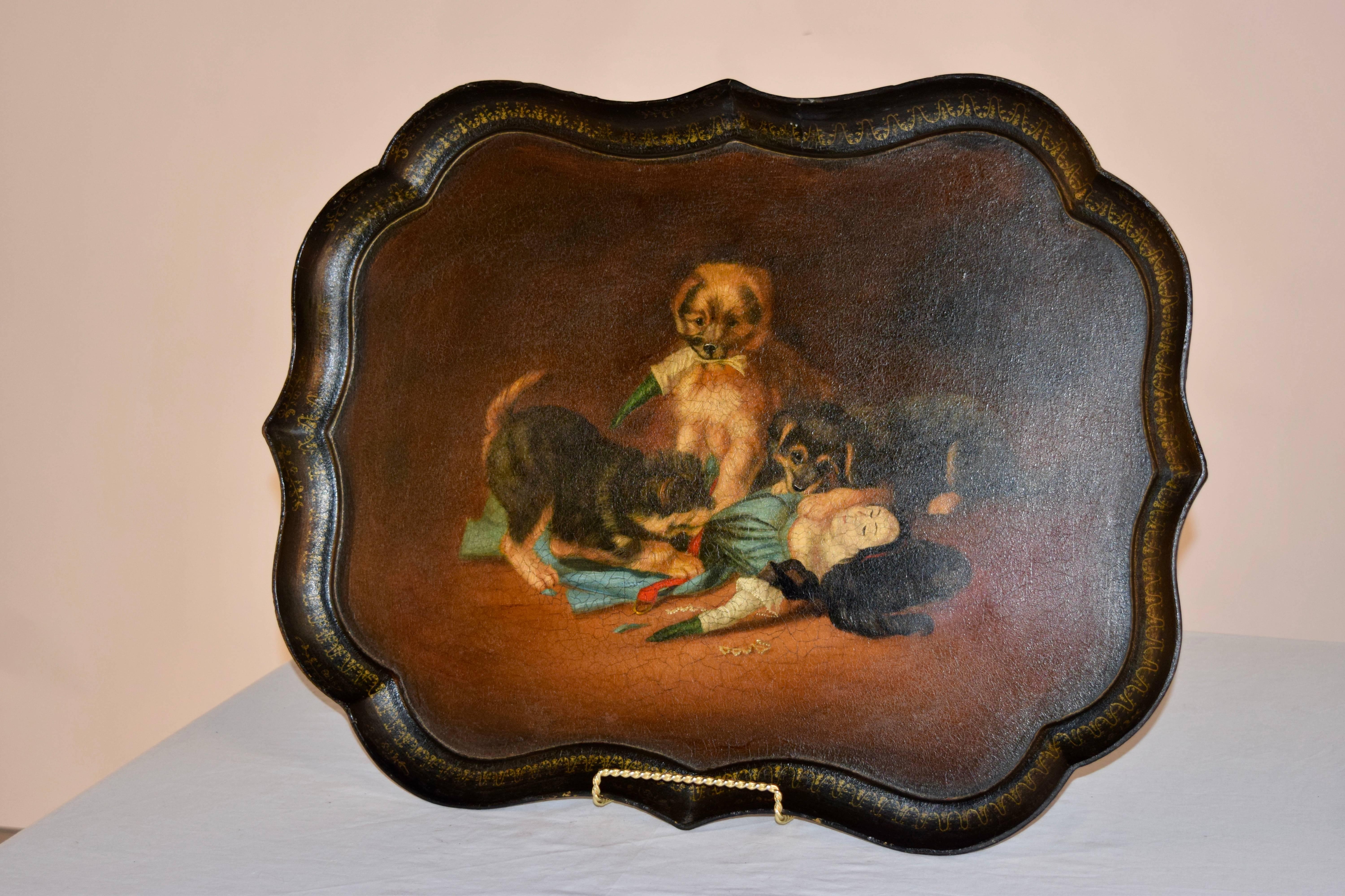 Siglo XIX B. Walton & Co. Bandeja de papel maché Victoriano en venta