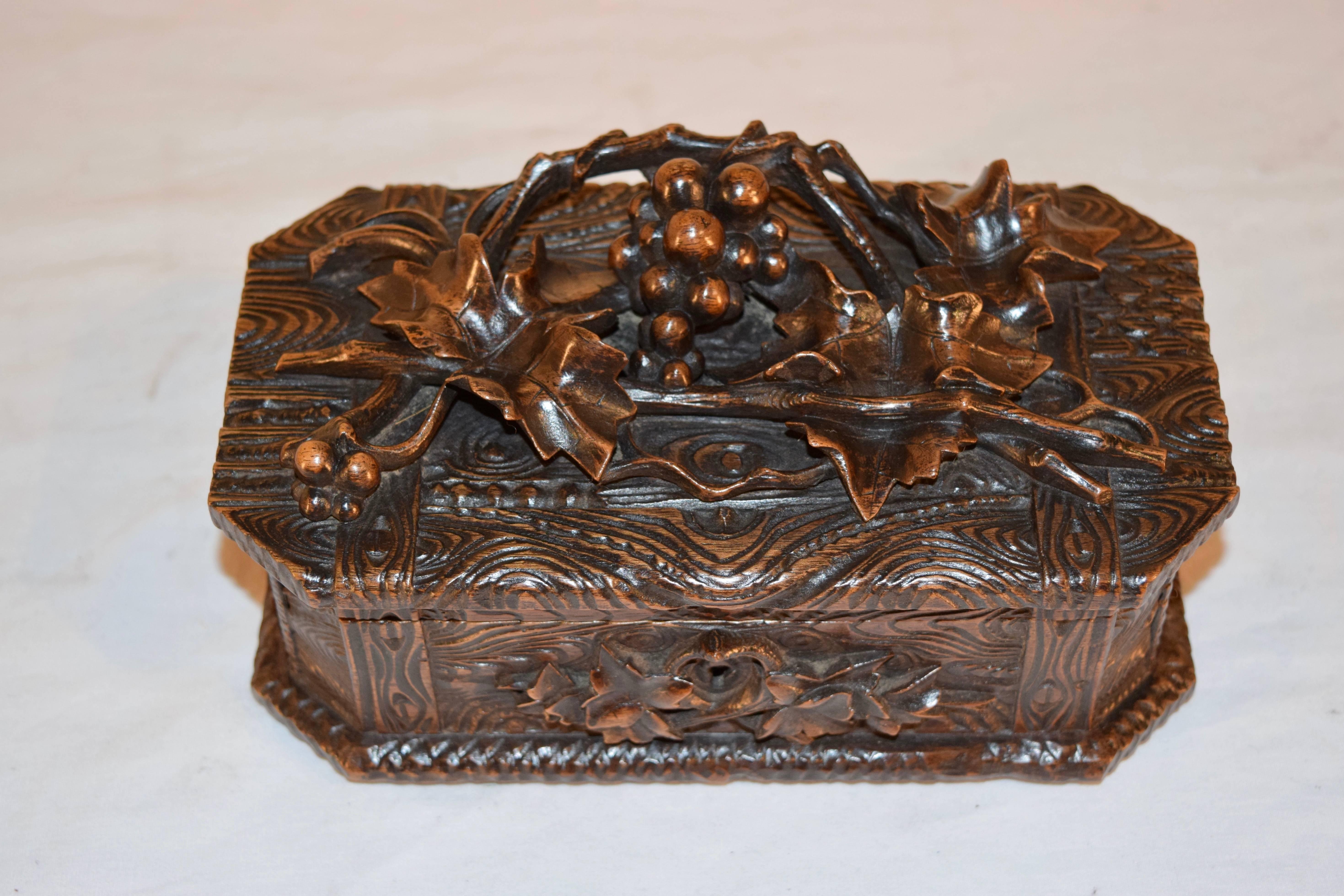 Hand-Carved 19th Century Black Forest Carved Box