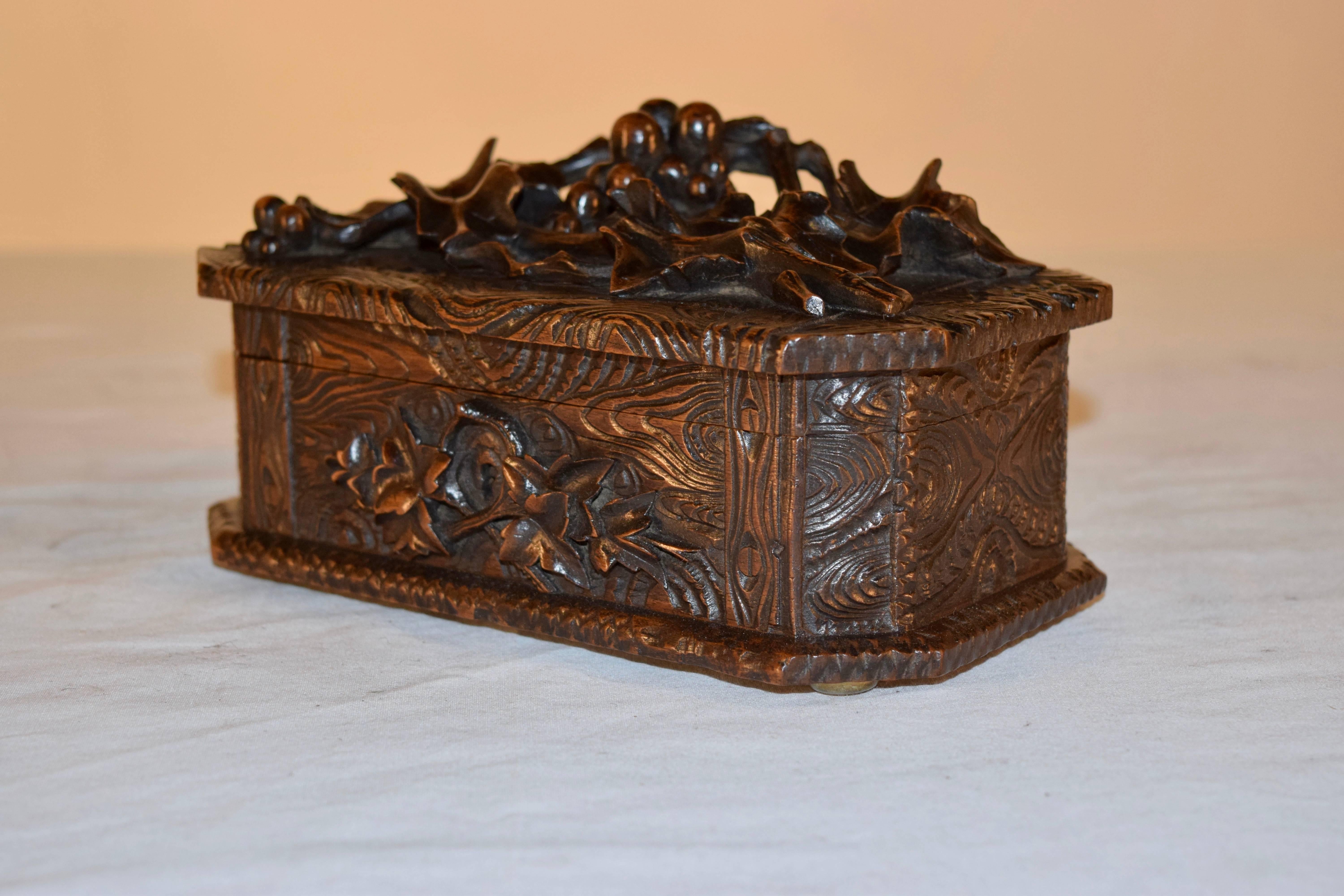 Swiss 19th Century Black Forest Carved Box
