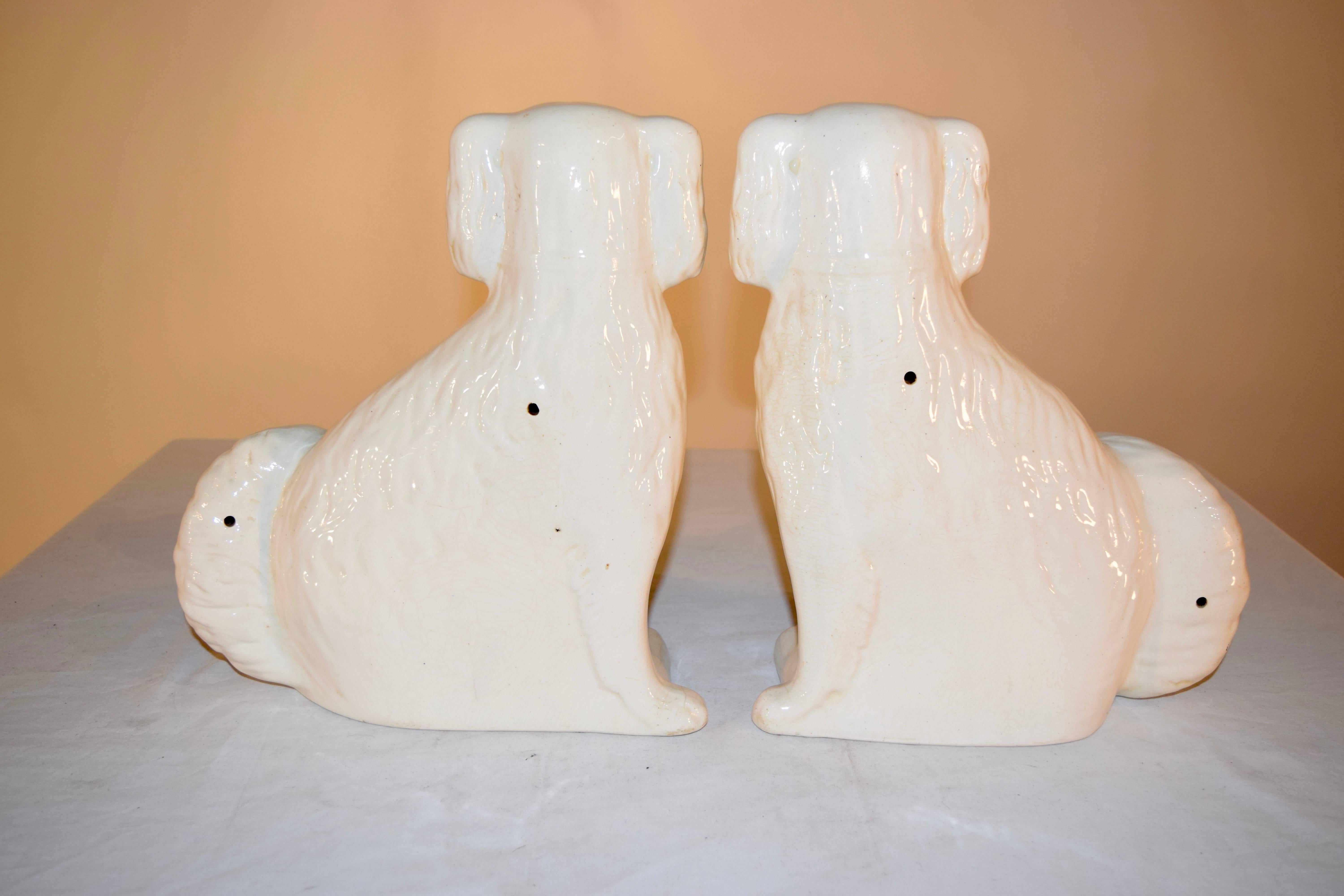 Glazed Pair of 19th Century Staffordshire Dogs
