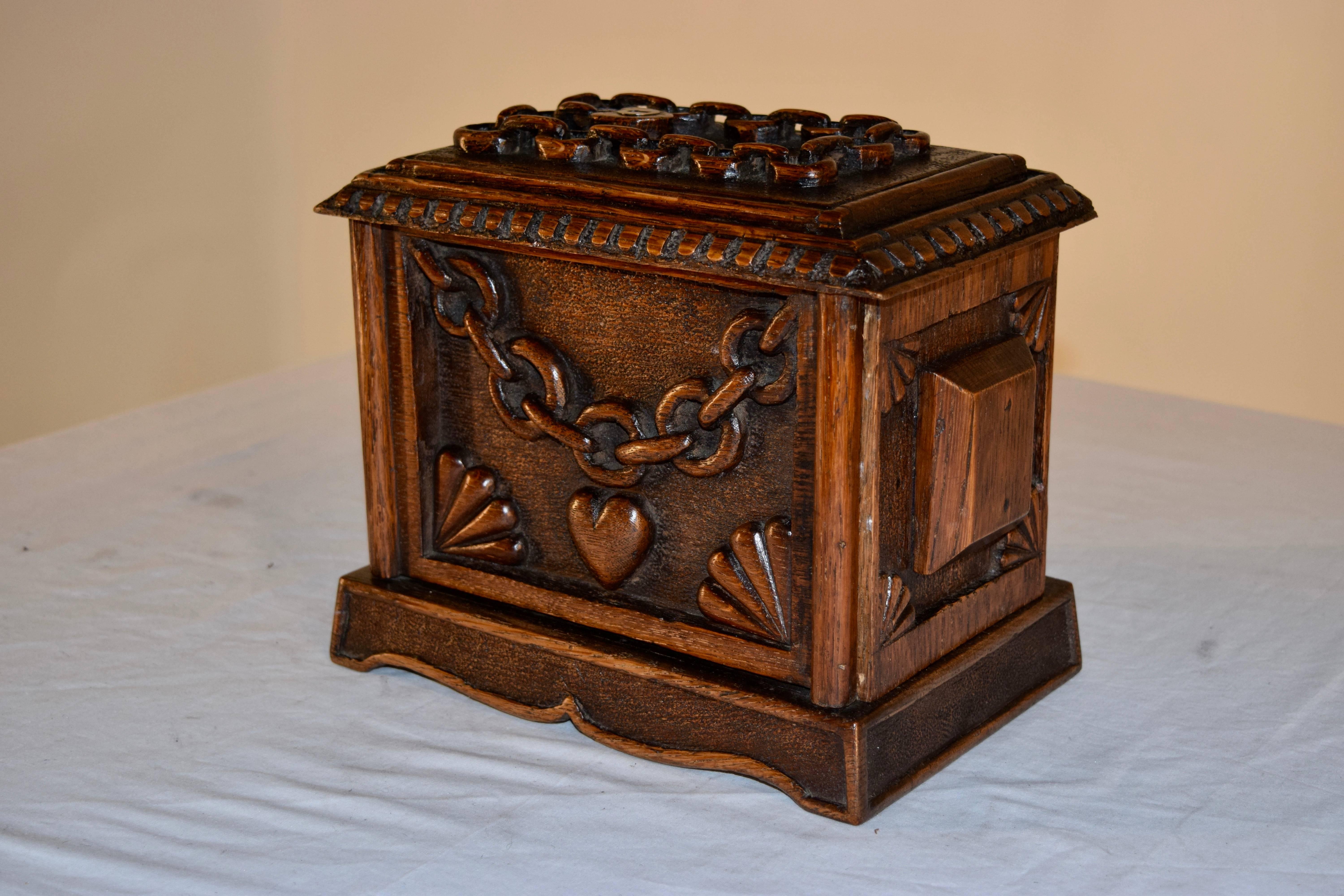 Victorian 19th Century Folk Art Carved Box