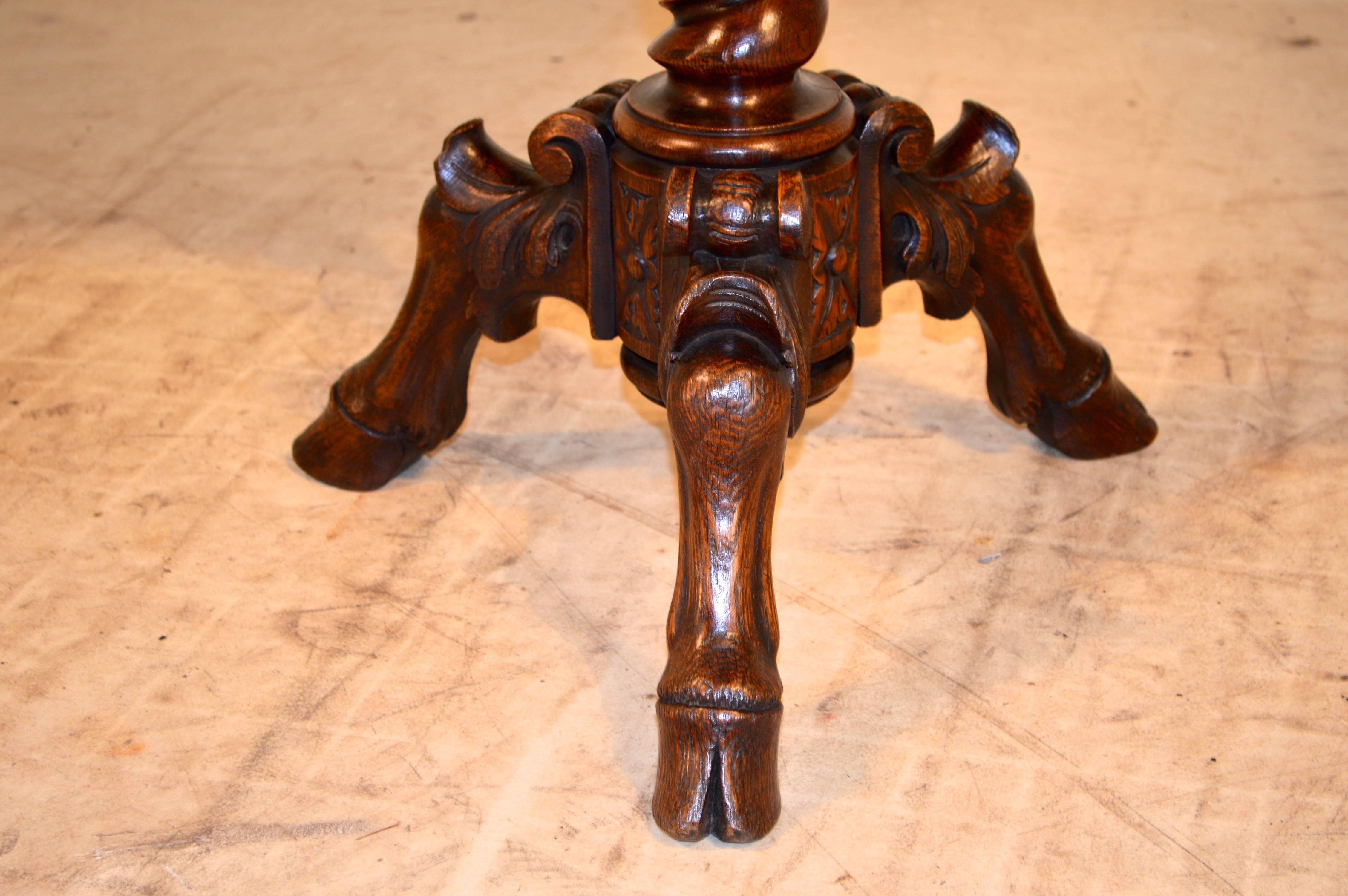 Black Forest 19th Century French Pedestal Side Table