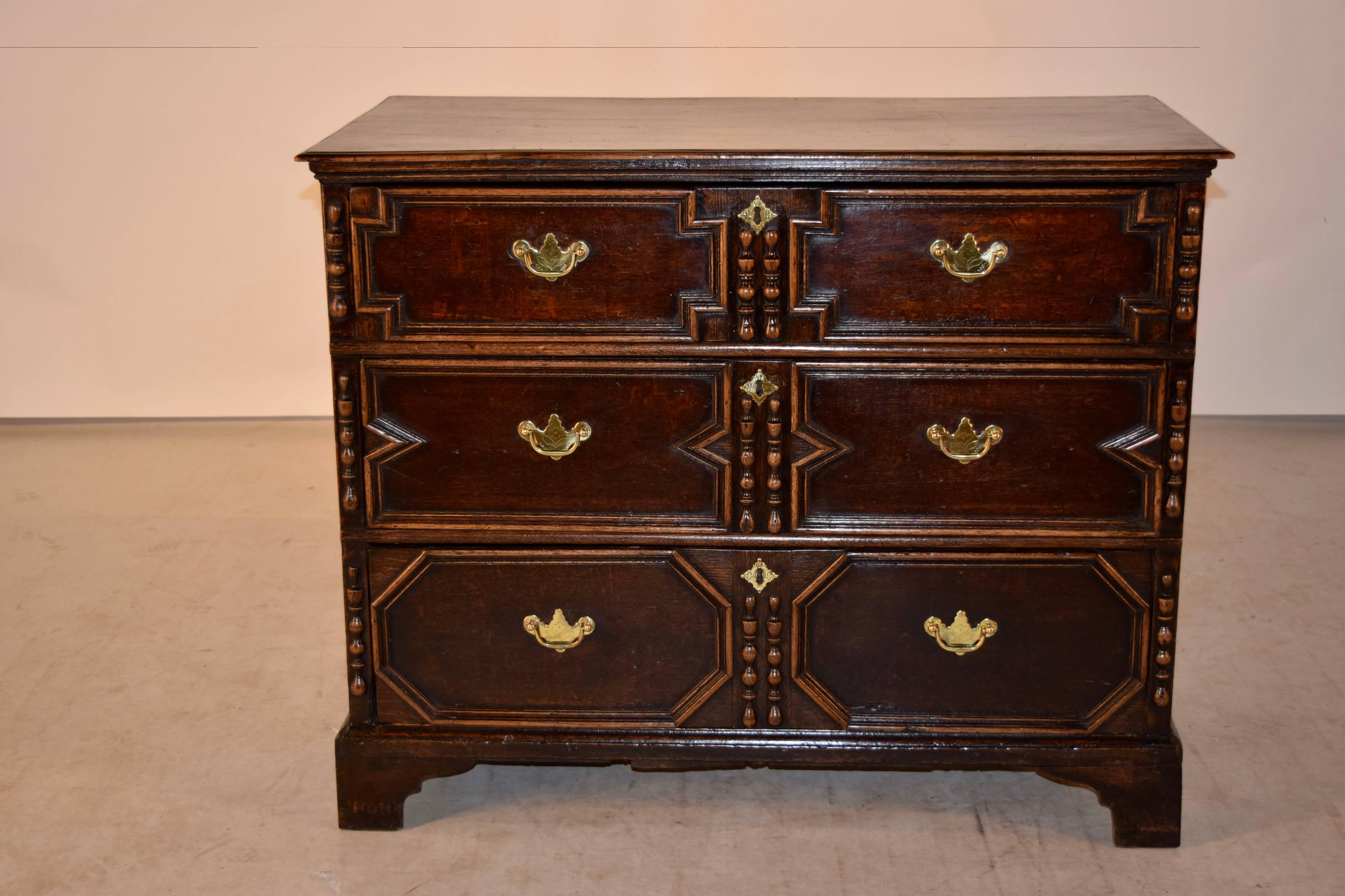 William and Mary Early 18th Century Oak Chest of Drawers
