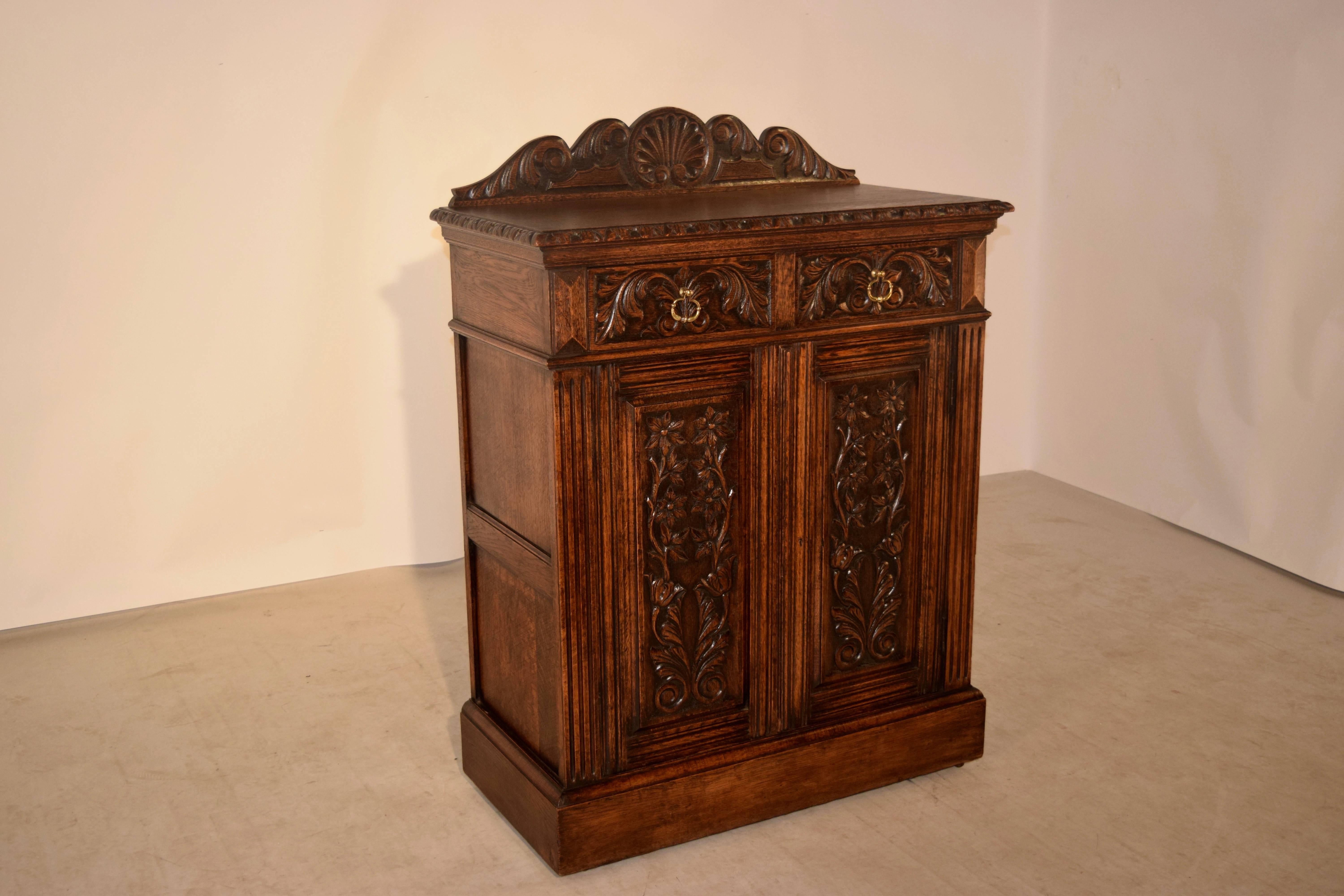 Hand-Carved 19th Century English Carved Cupboard