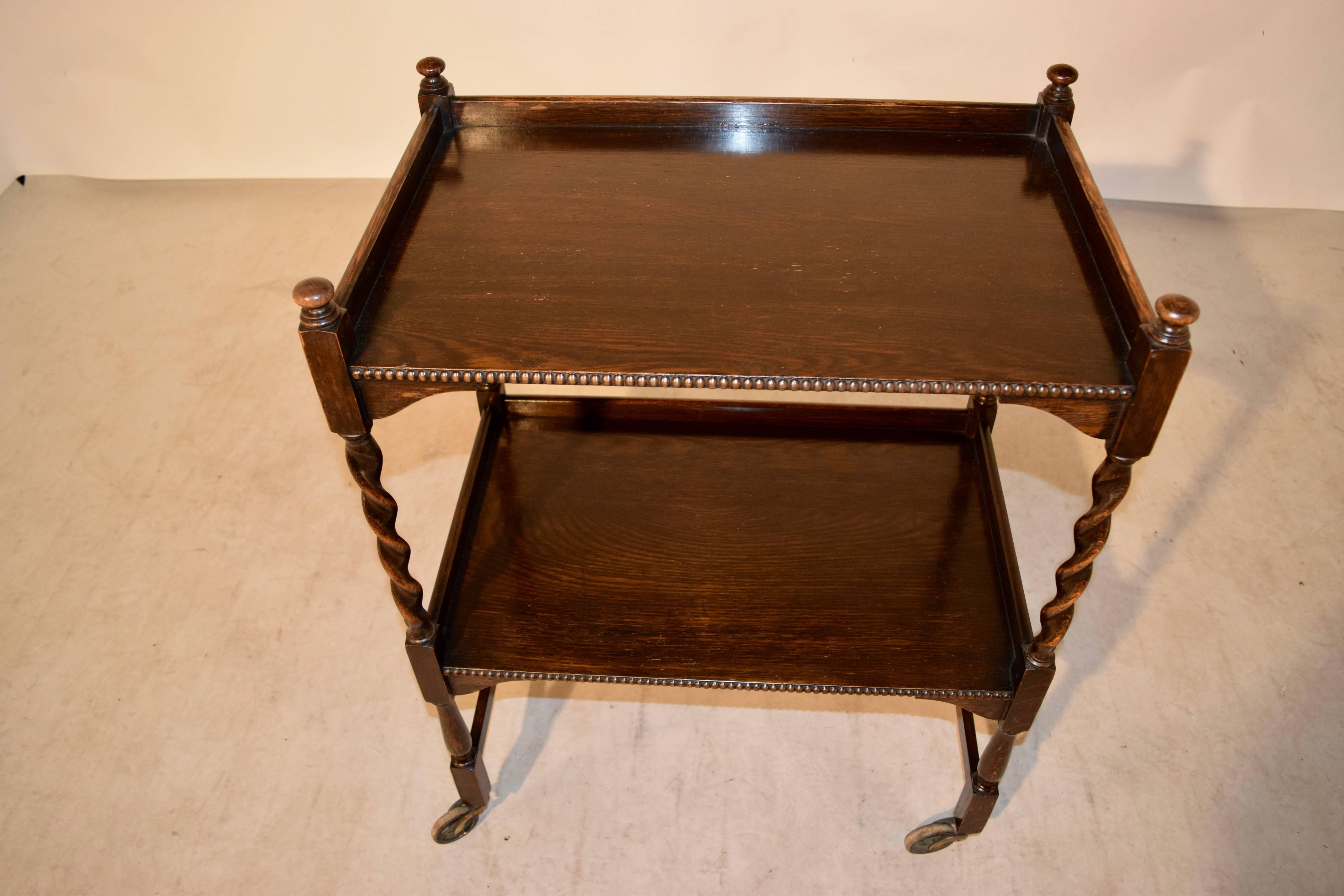 Early 20th Century English Oak Drink Cart, circa 1900