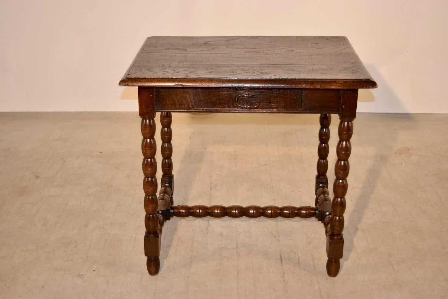 William and Mary 18th Century English Elm Side Table