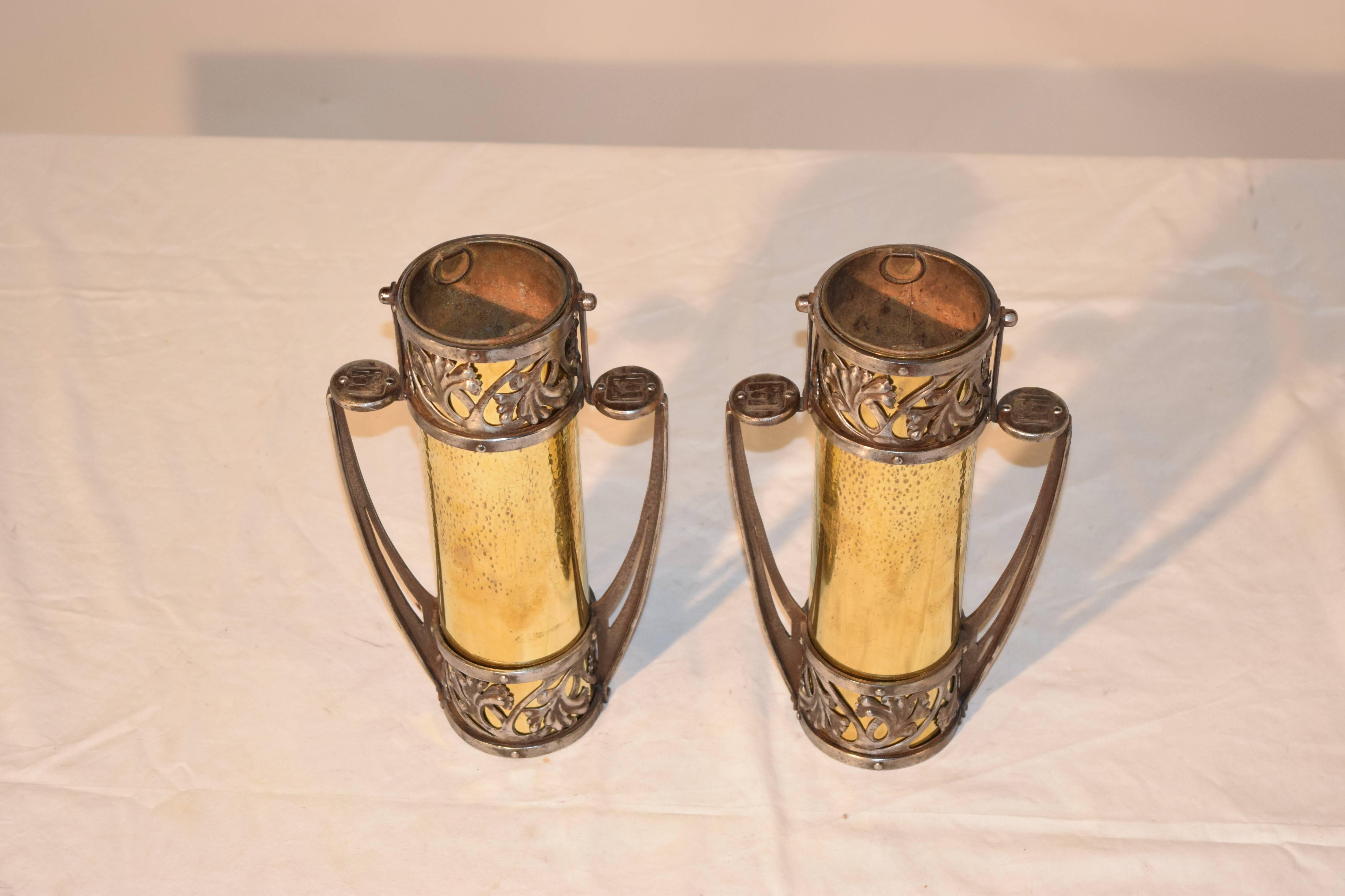 Art Nouveau Pair of 19th Century French Vases