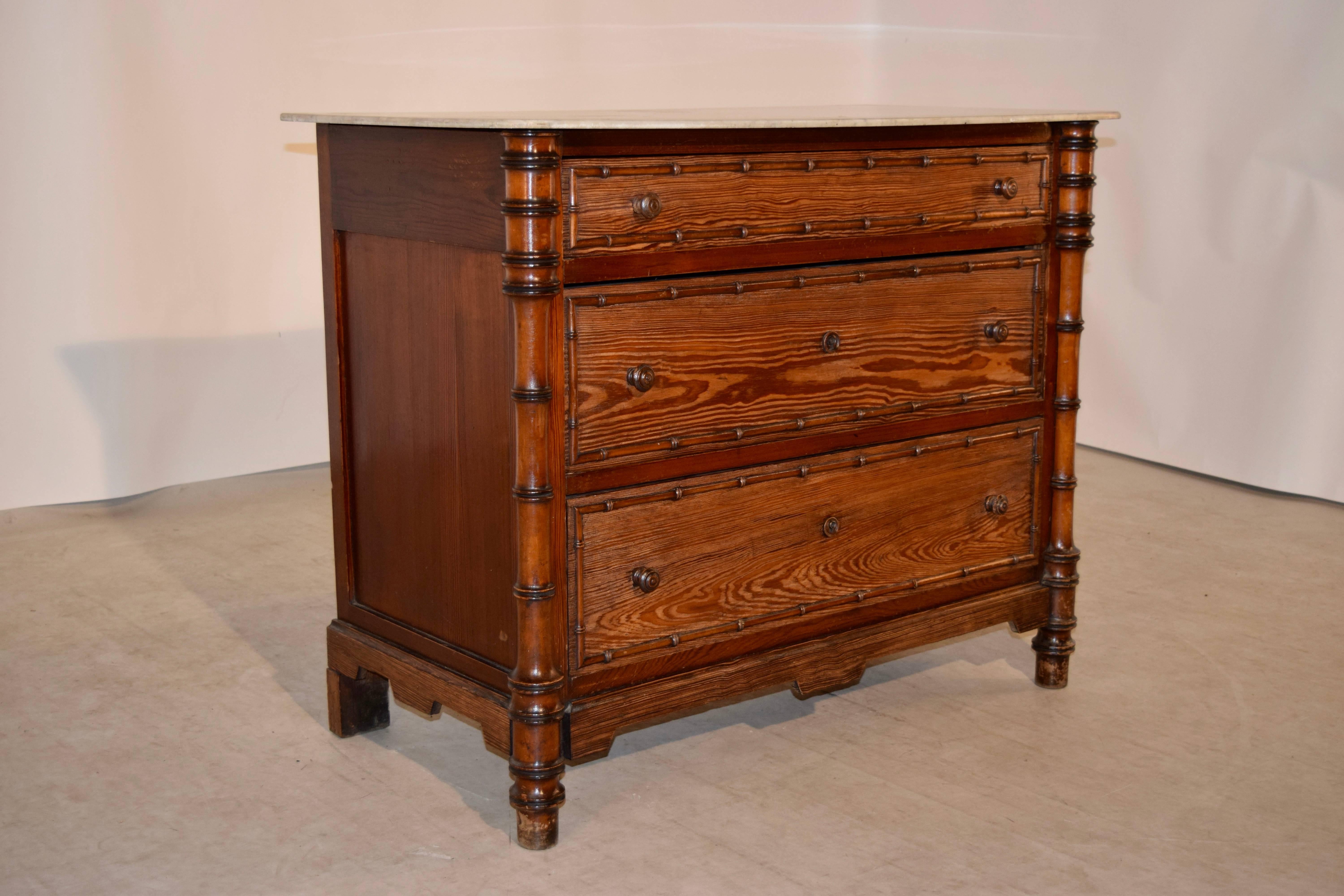 Art Nouveau 19th Century French Faux-Bamboo Chest