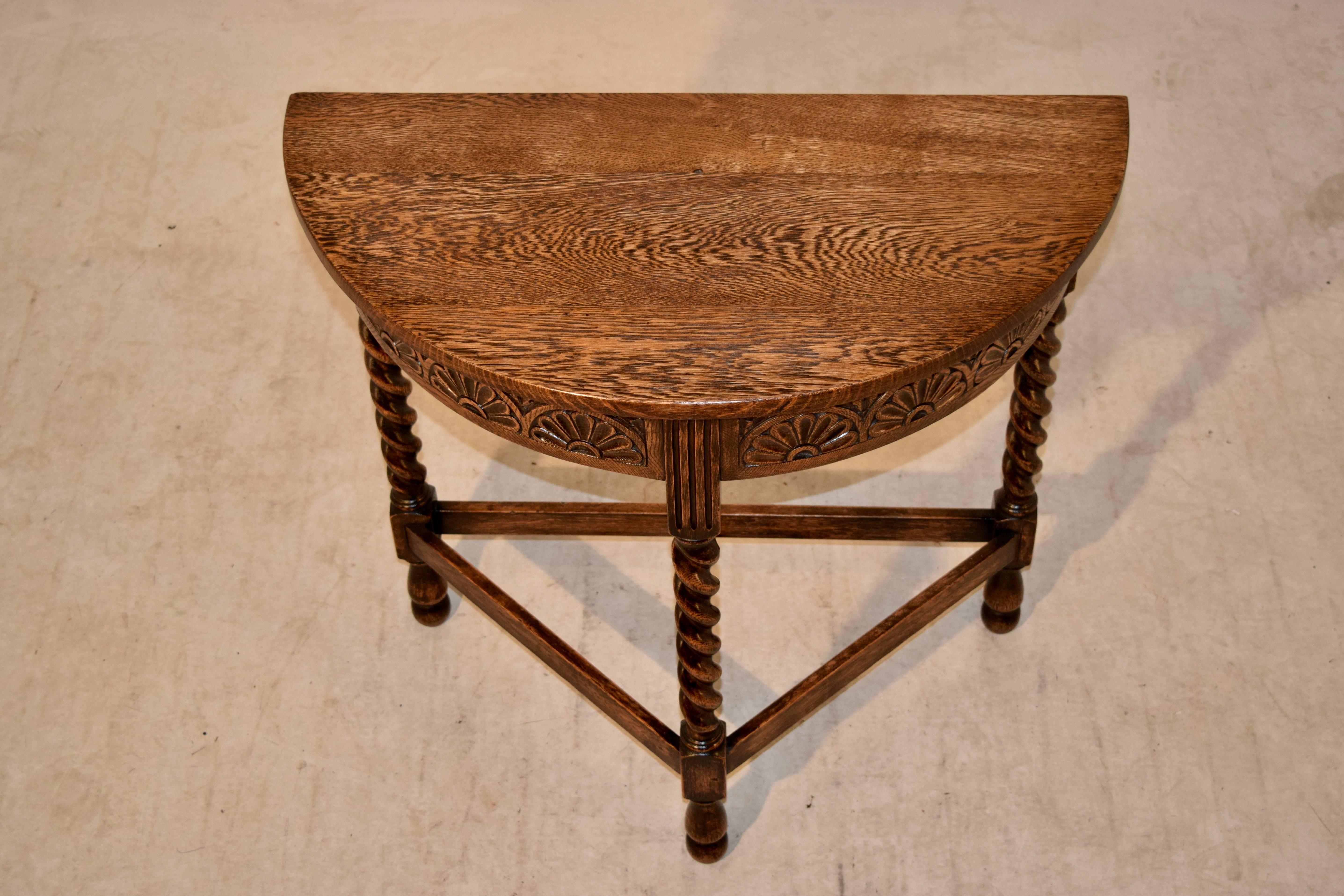 English Late 19th Century Demilune Table