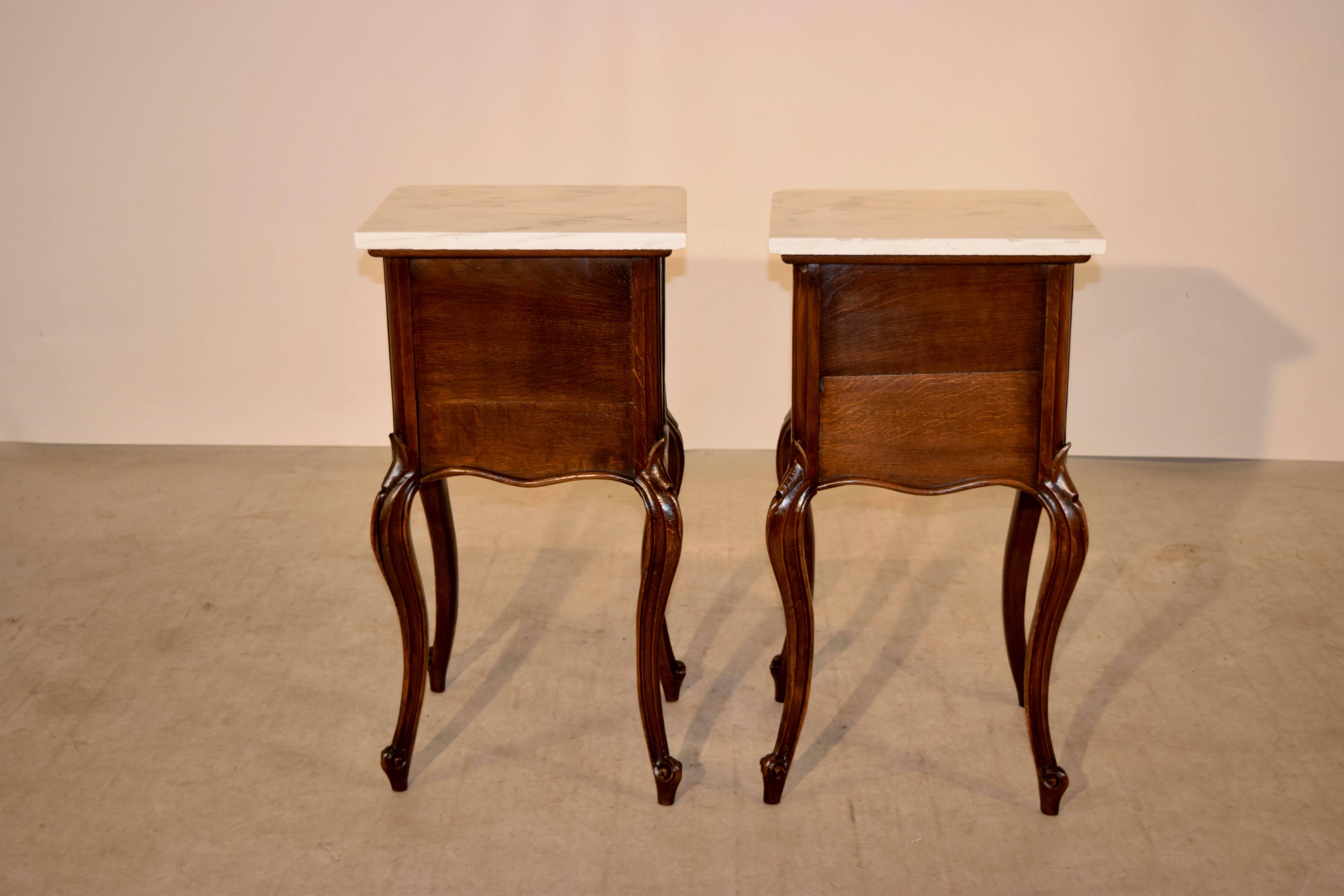 Marble 19th Century Pair of French Bedsides