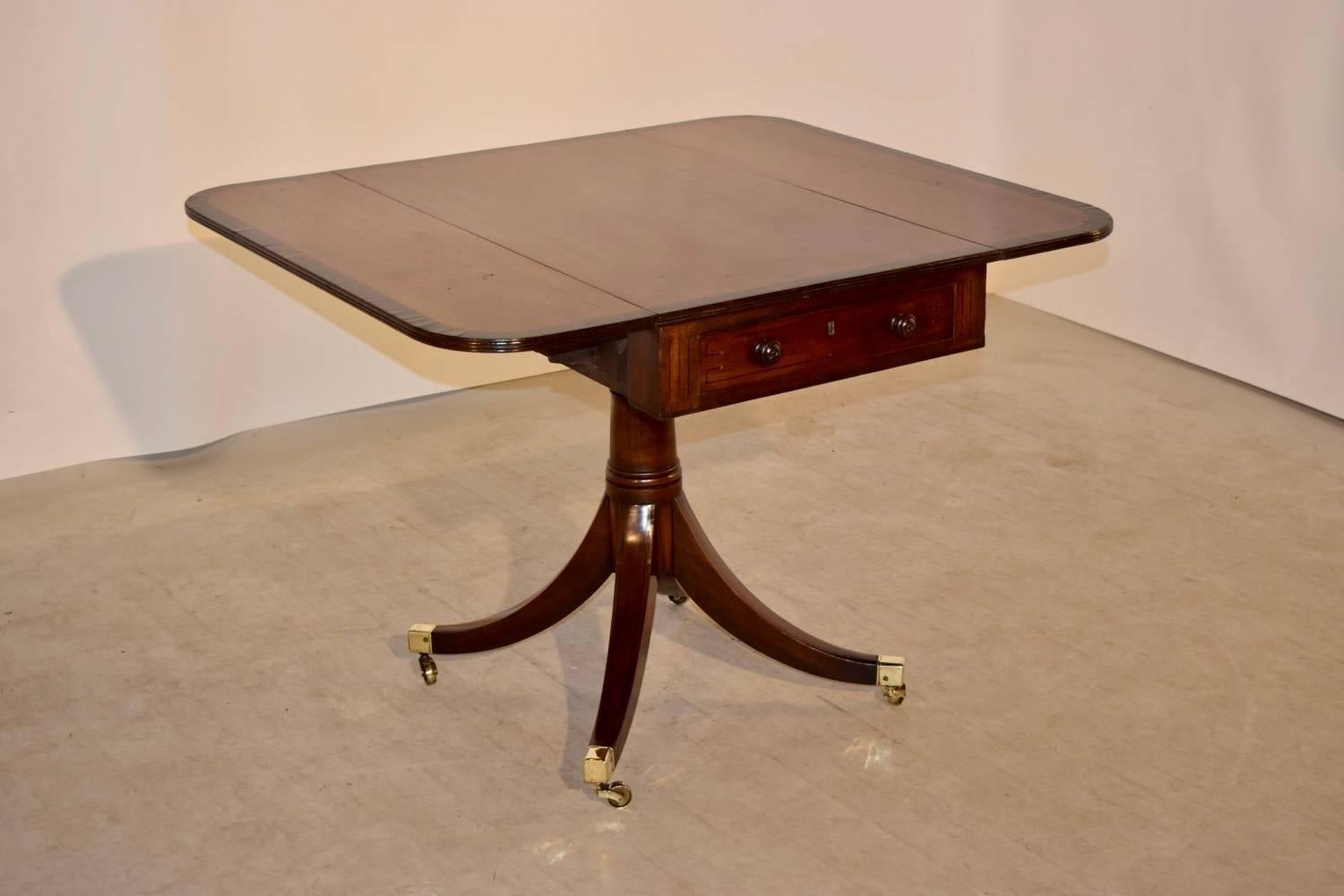 19th Century Mahogany Sofa Table with Coromandel Banding 1