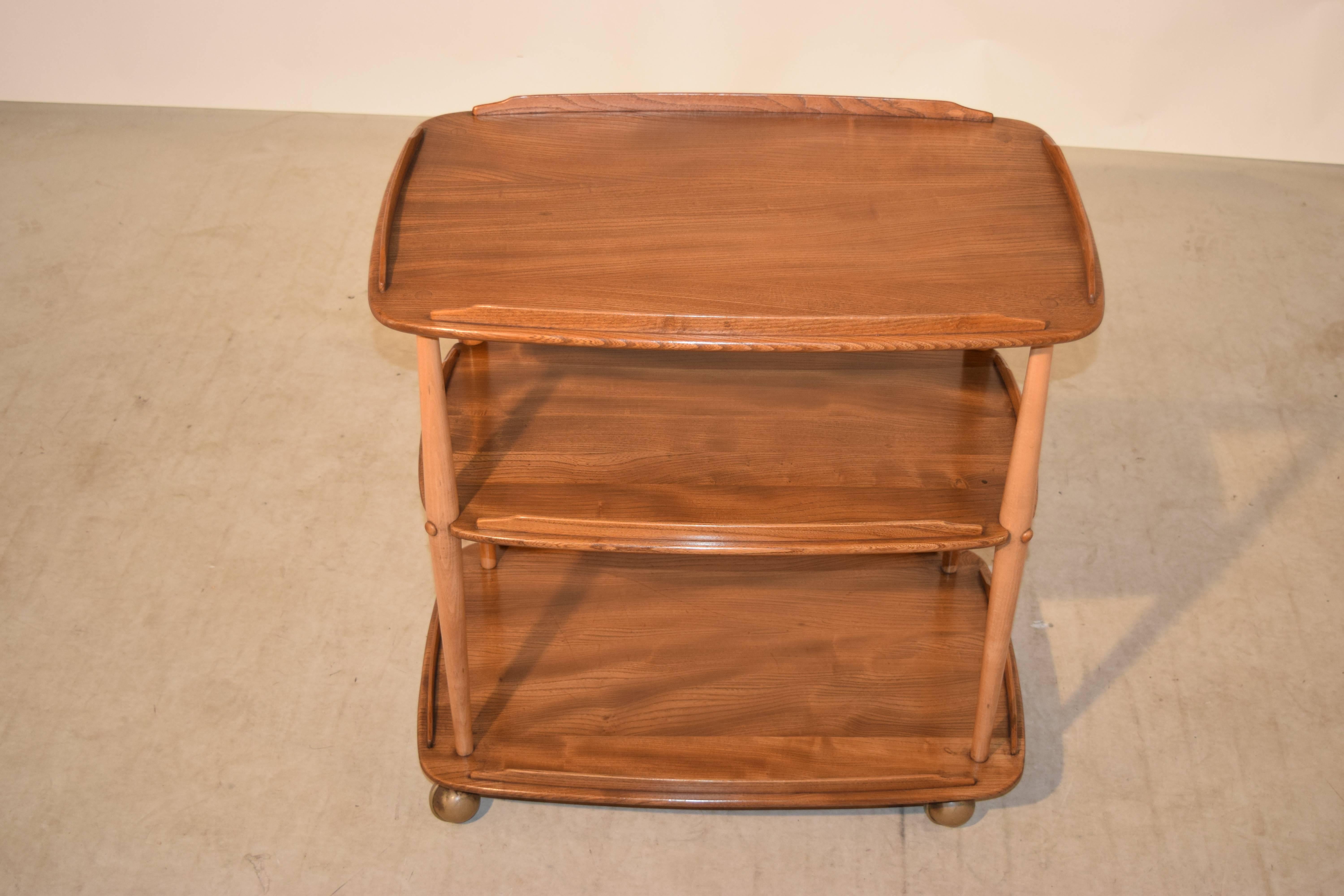 Mid-Century Modern Mid-Century Elm Bar Cart For Sale