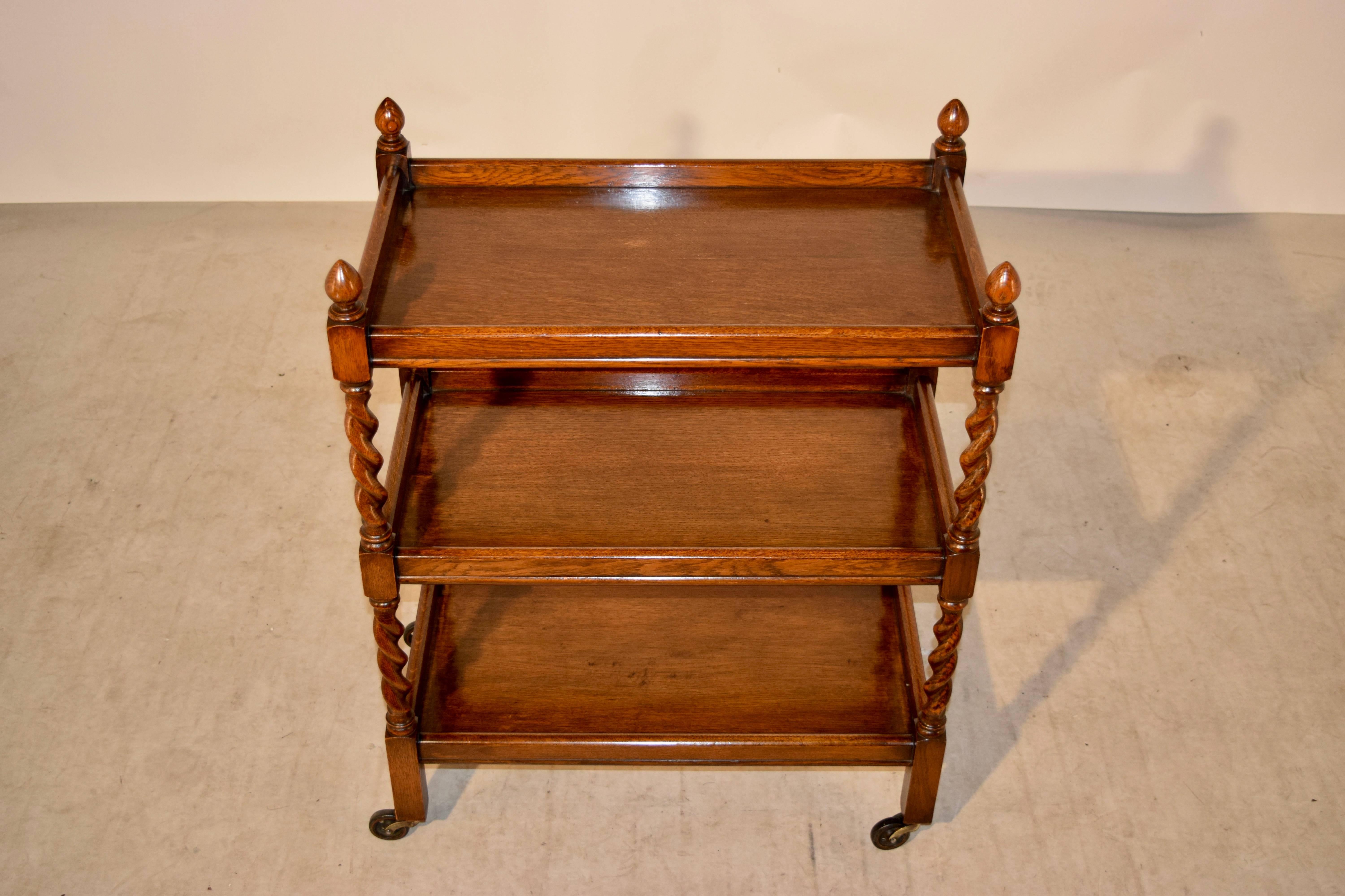 19th Century English Oak Drinks Cart In Good Condition In High Point, NC