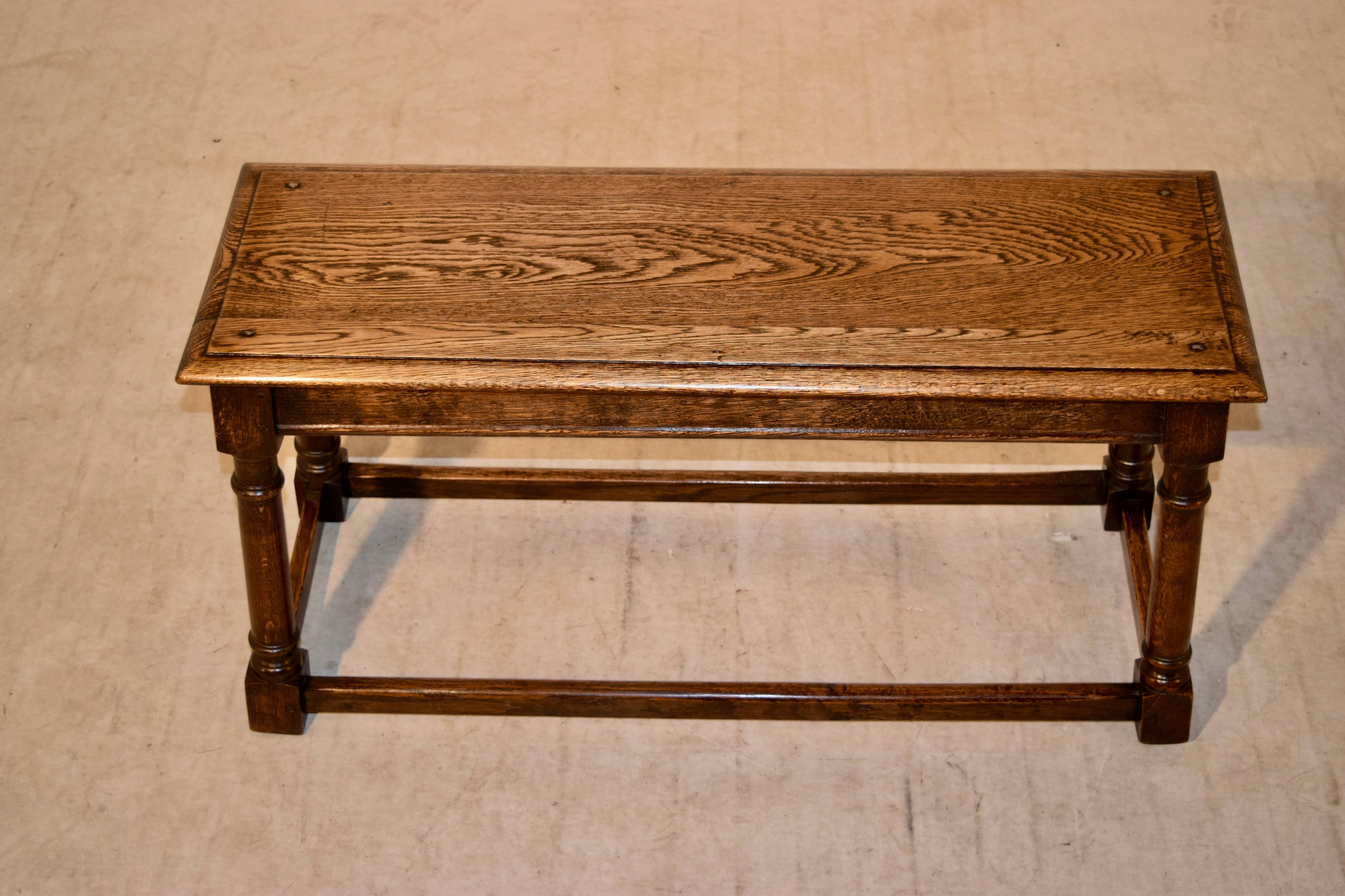 19th Century English Oak Bench In Good Condition In High Point, NC