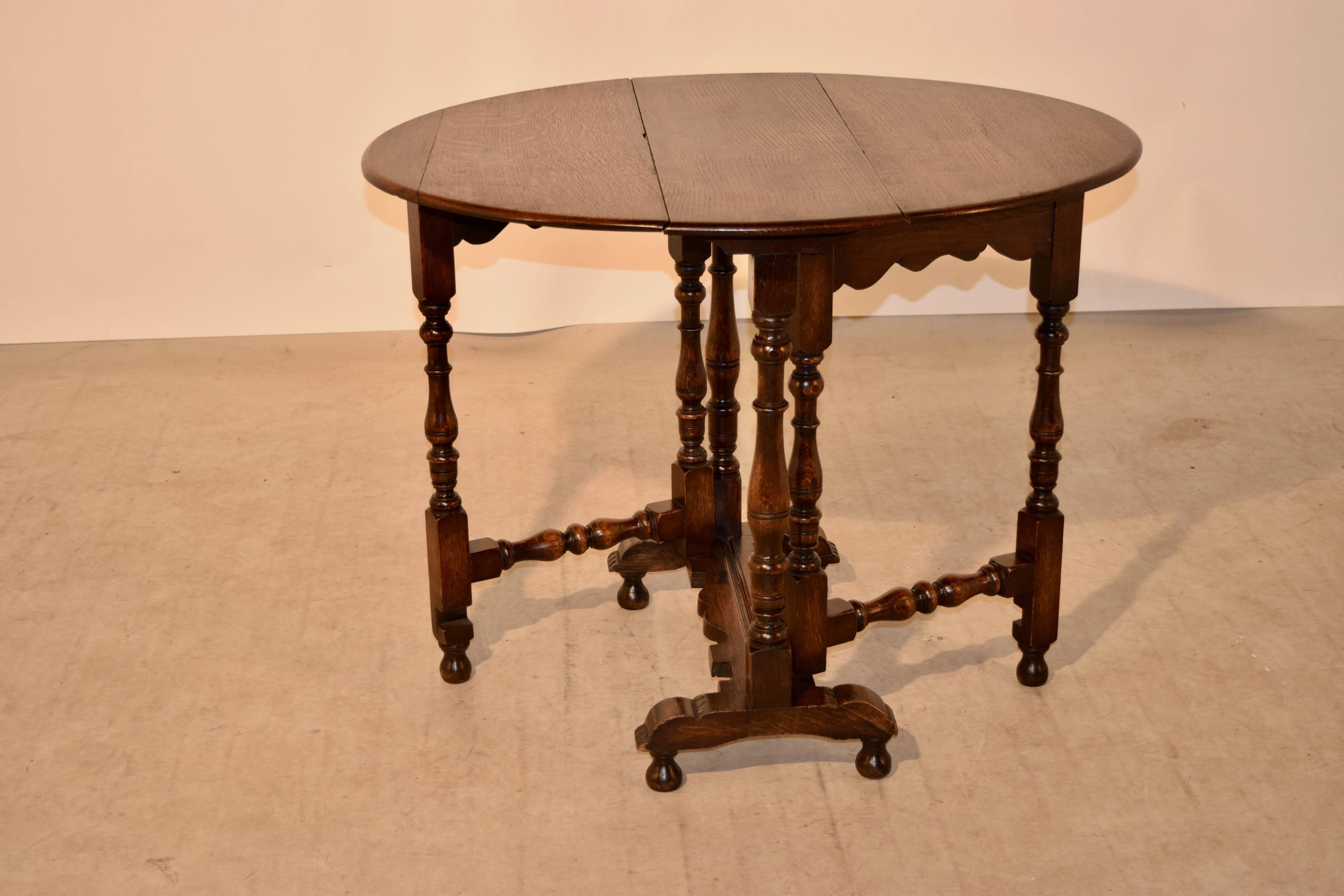 19th Century English Oak Gate Leg Table (Viktorianisch)