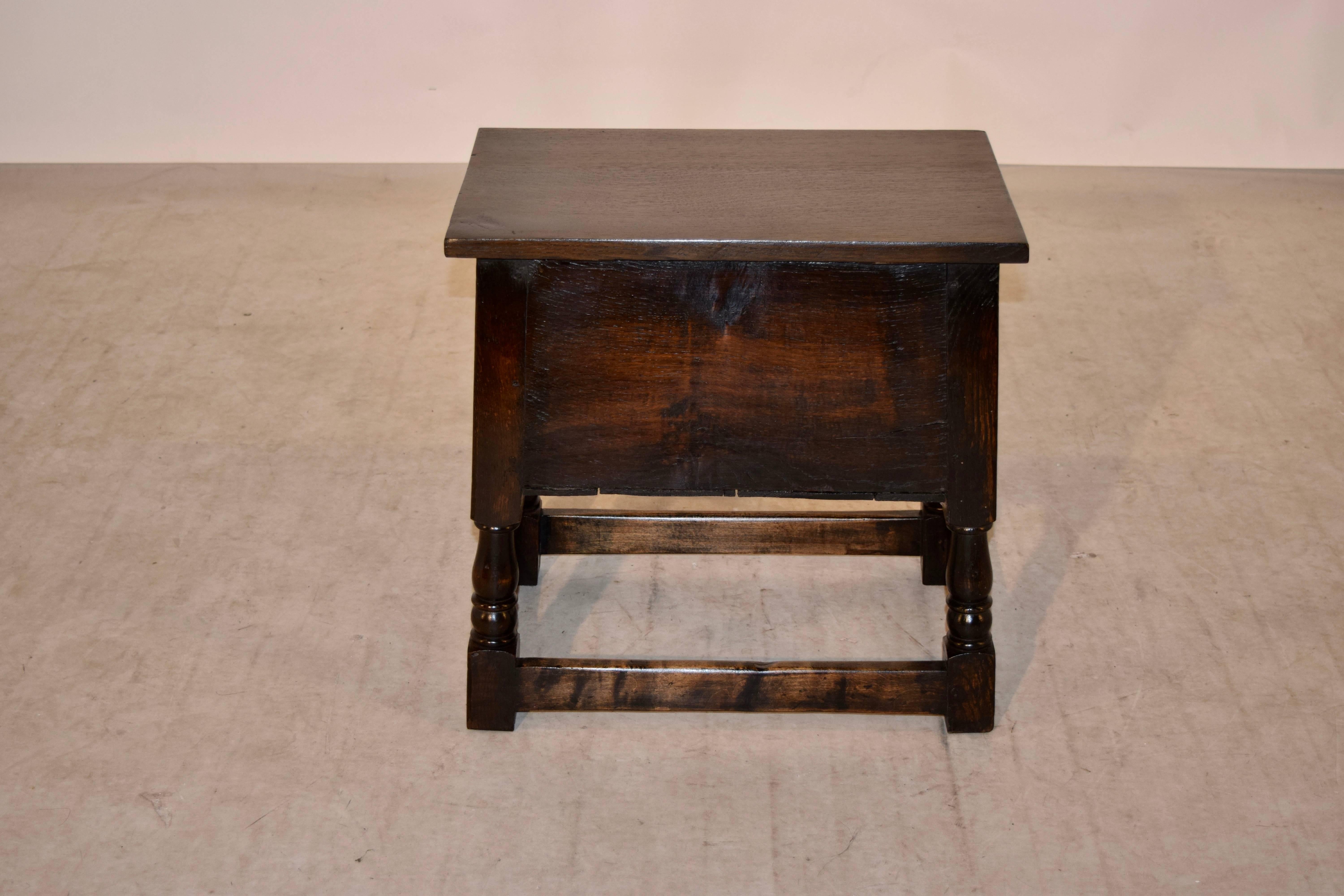 Late 19th Century English Oak Lift Top Stool 1