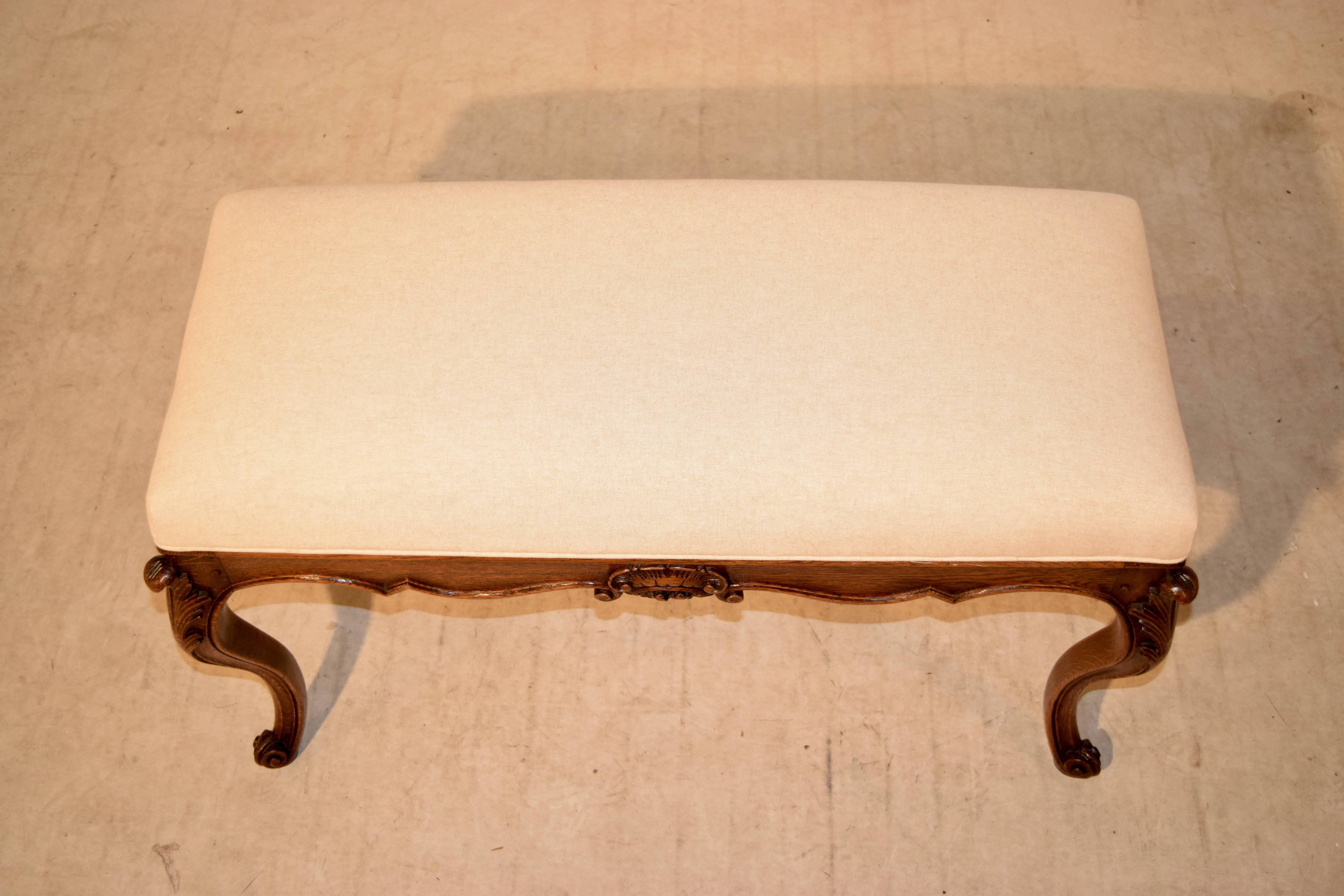 19th Century French Upholstered Bench In Good Condition In High Point, NC