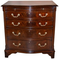 Antique English Mahogany Serpentine Side Chest, circa 1920