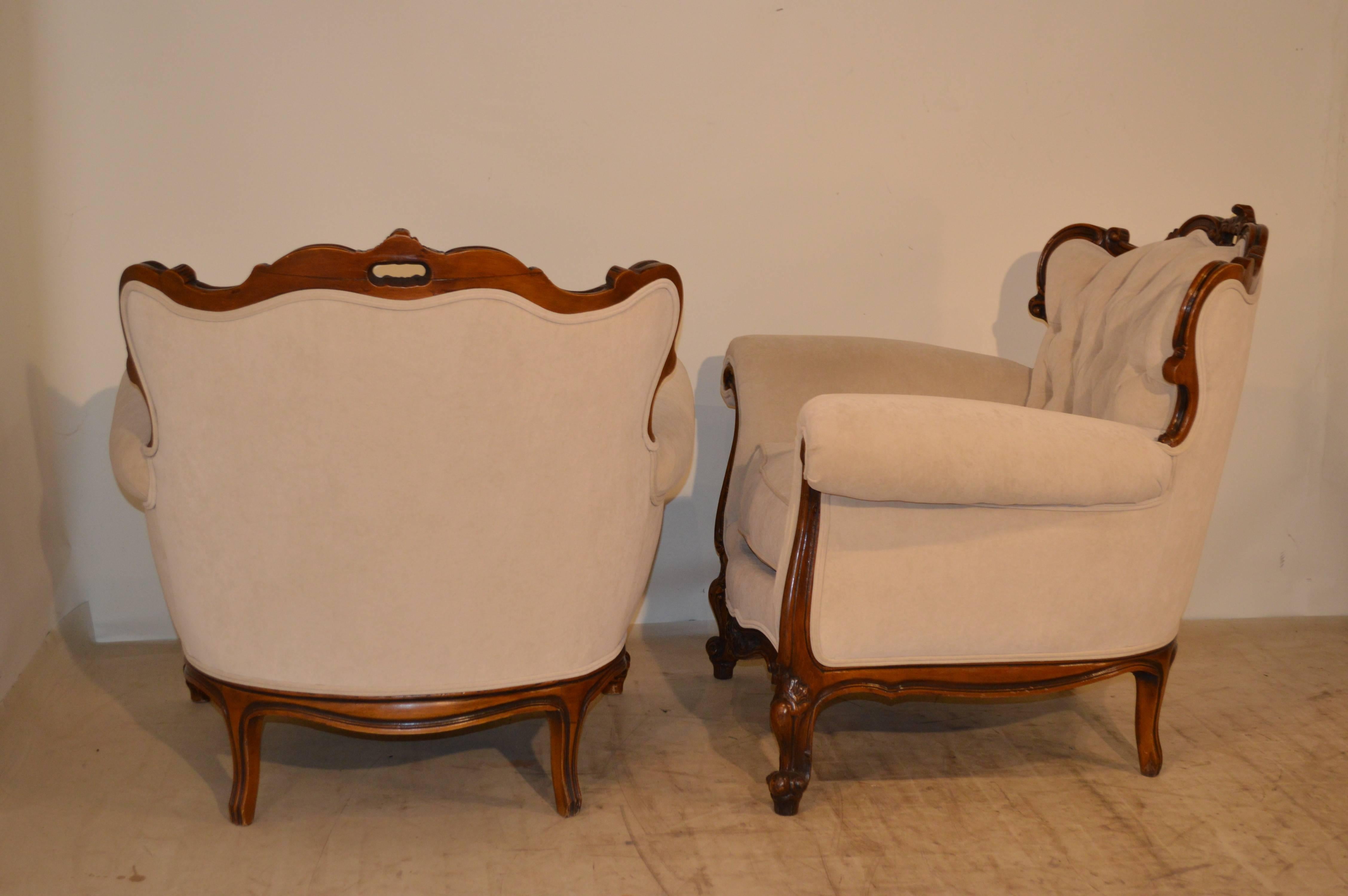 French Three-Piece Tufted Parlor Set, circa 1930