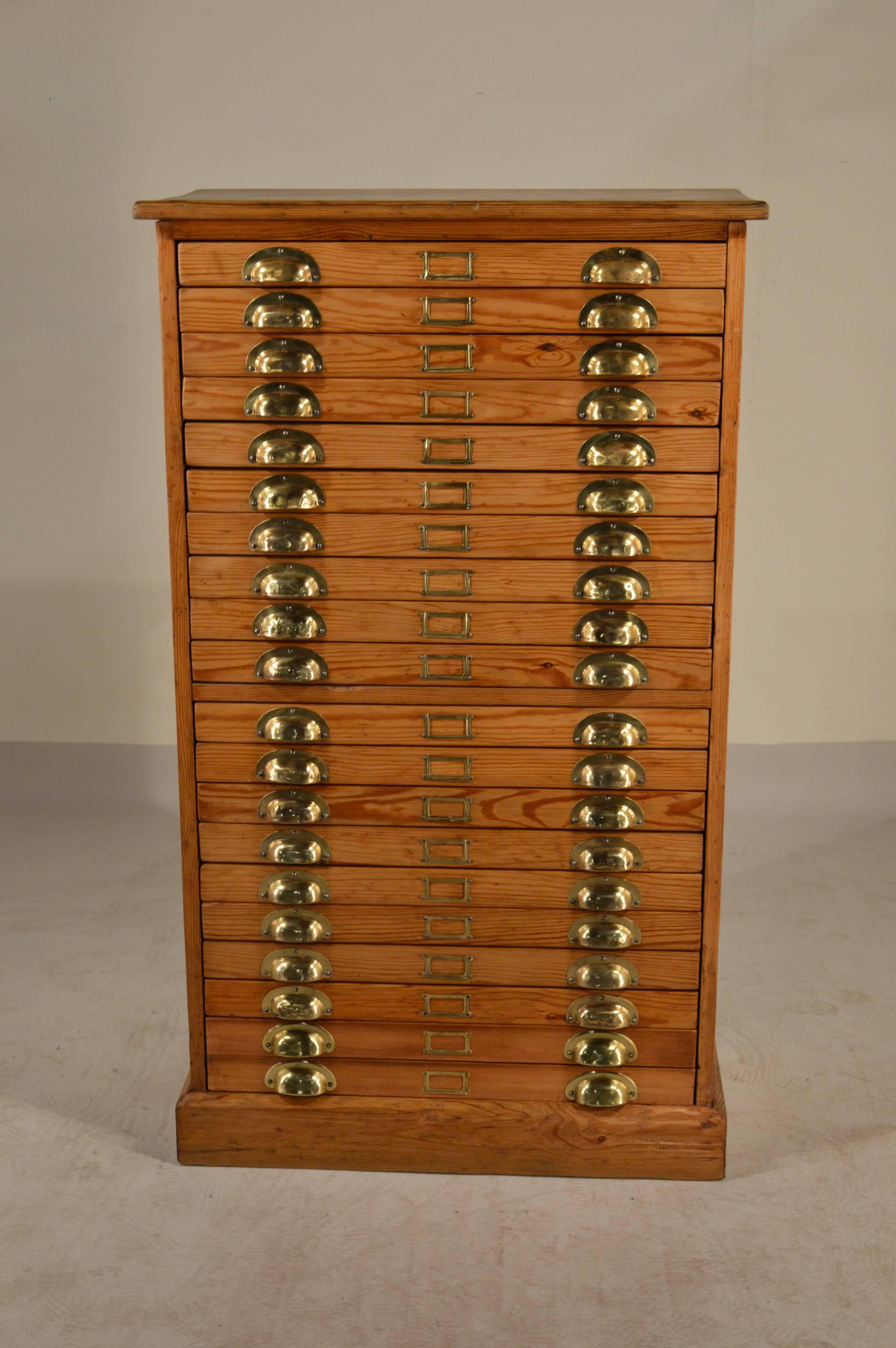 19th Century English Pine Specimen Cabinet In Excellent Condition In High Point, NC